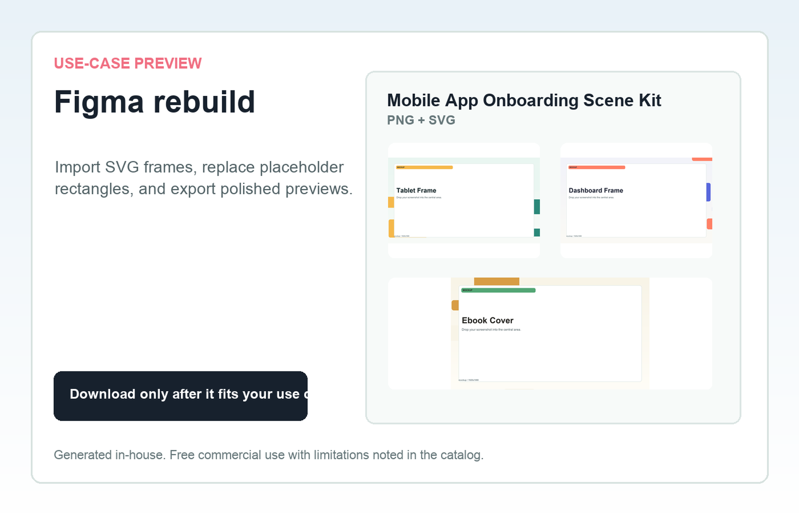 Mobile App Onboarding Scene Kit Figma rebuild use-case preview