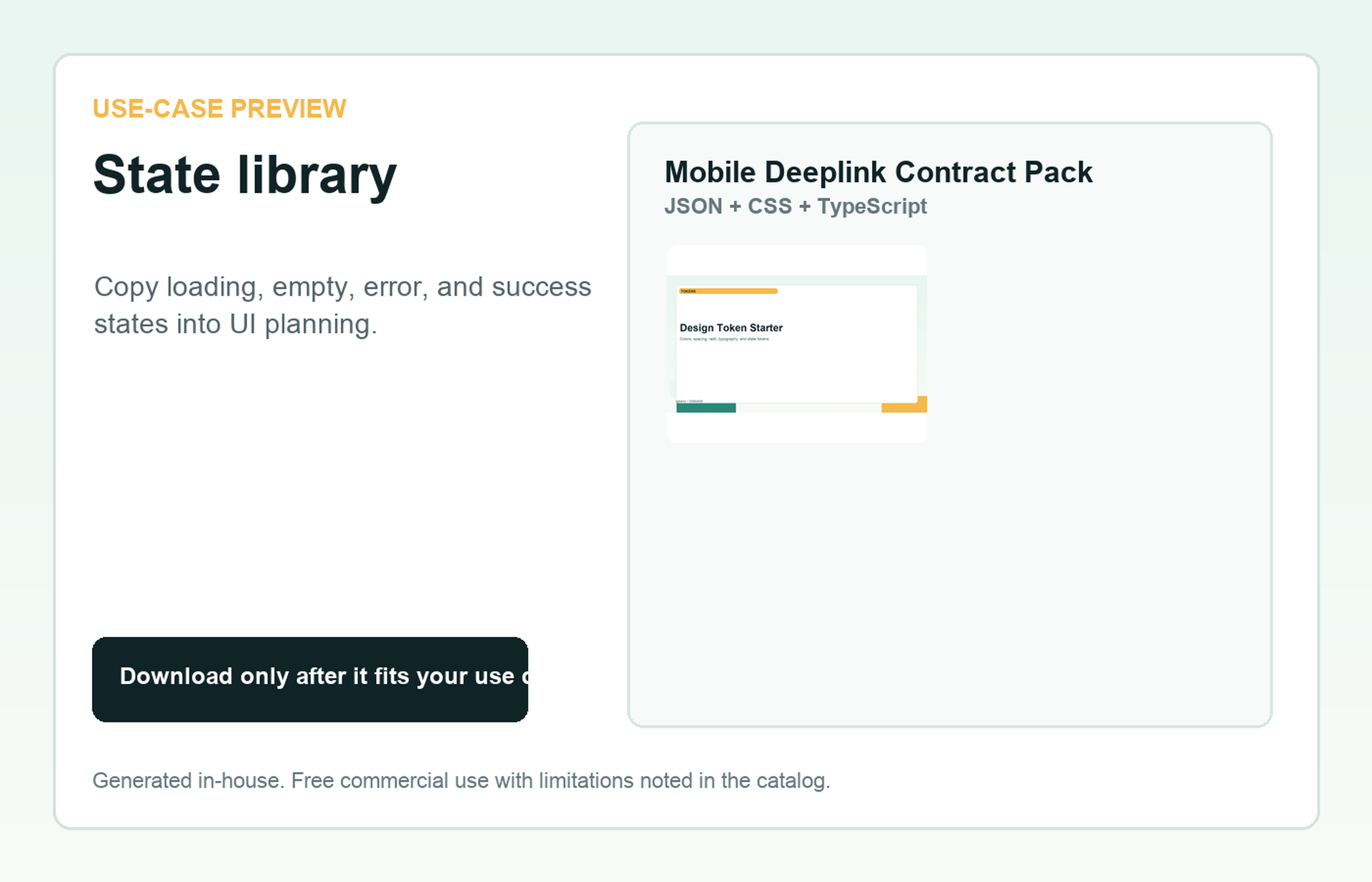 Mobile Deeplink Contract Pack State library use-case preview