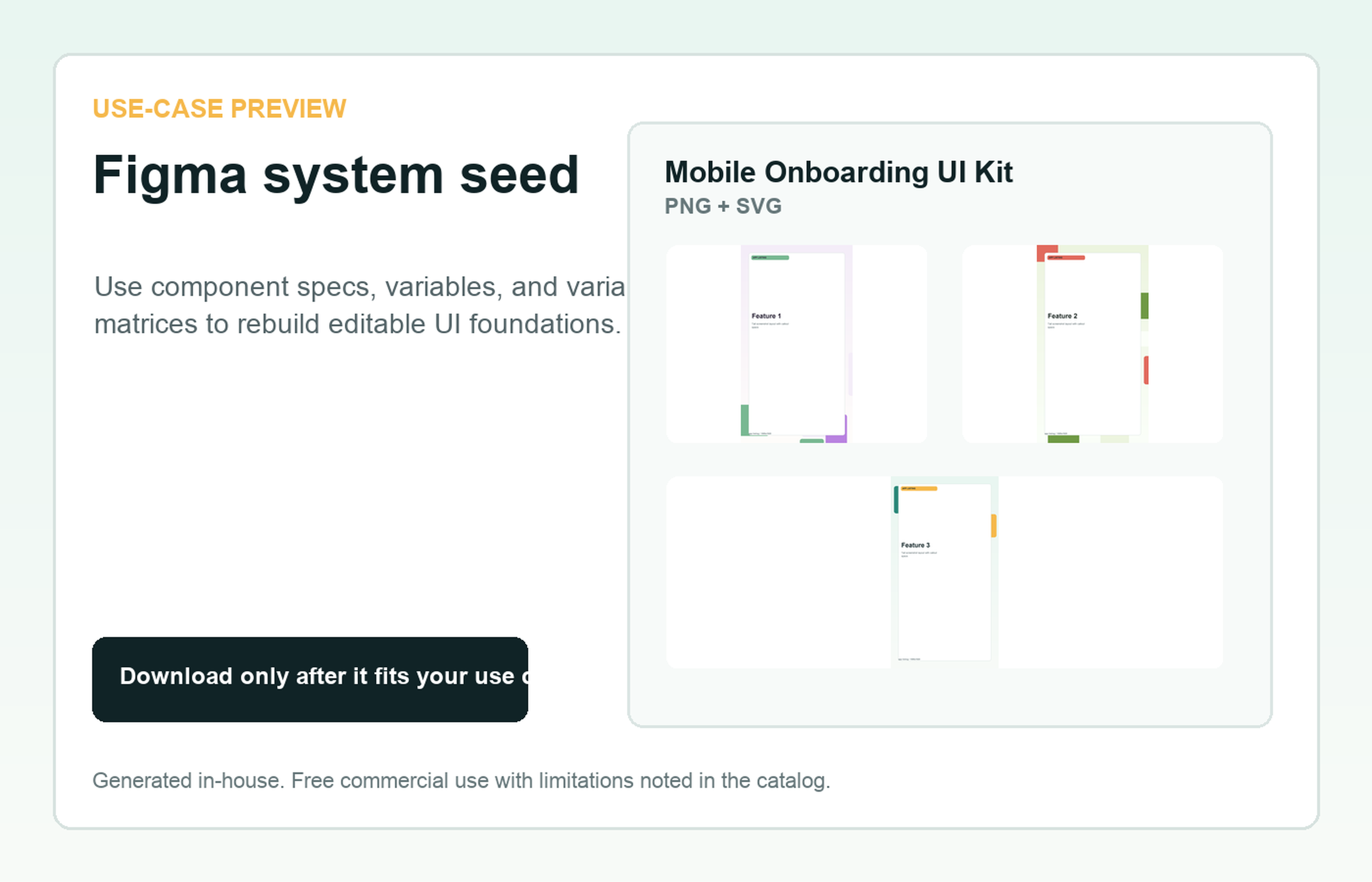 Mobile Onboarding UI Kit Figma system seed use-case preview