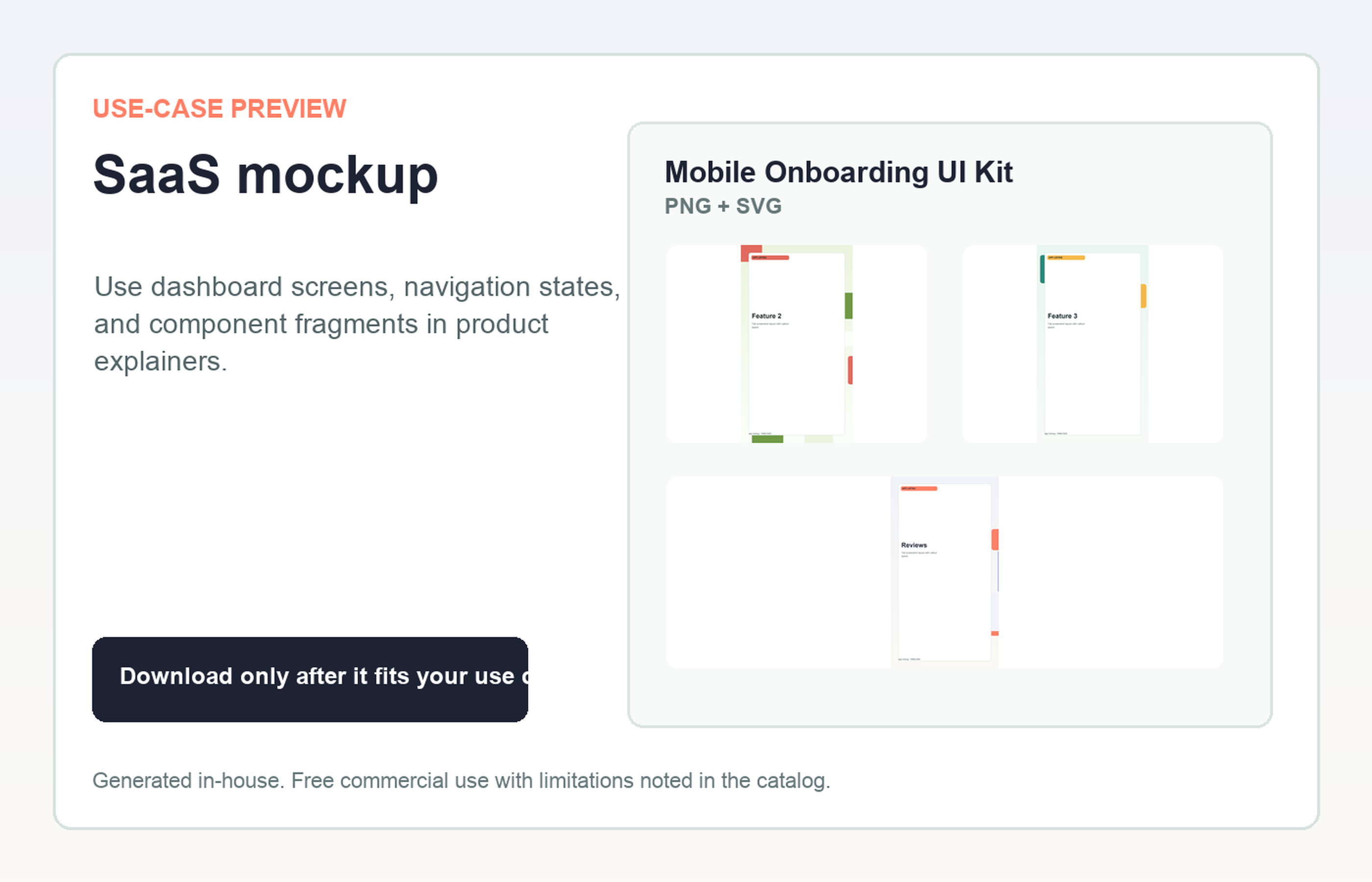 Mobile Onboarding UI Kit SaaS mockup use-case preview