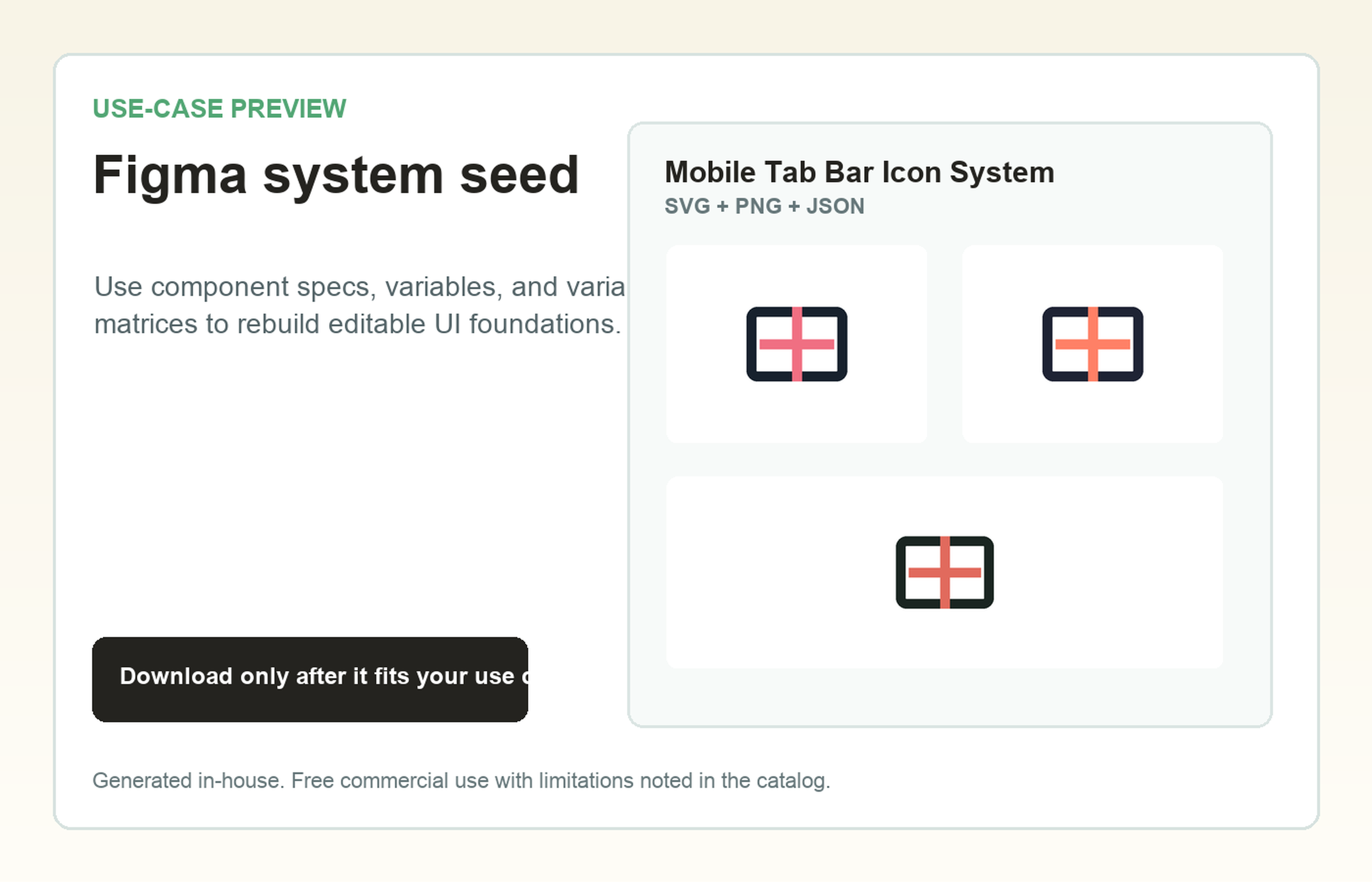 Mobile Tab Bar Icon System Figma system seed use-case preview