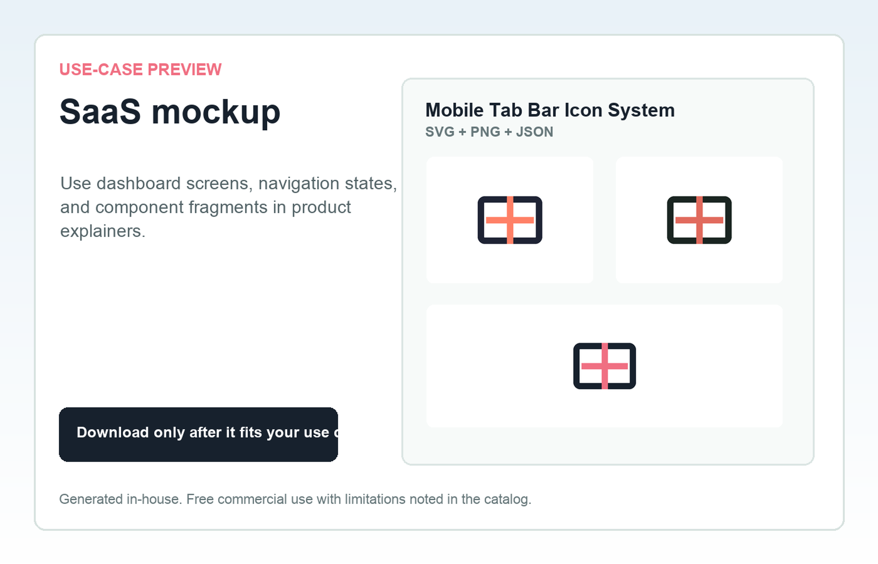 Mobile Tab Bar Icon System SaaS mockup use-case preview