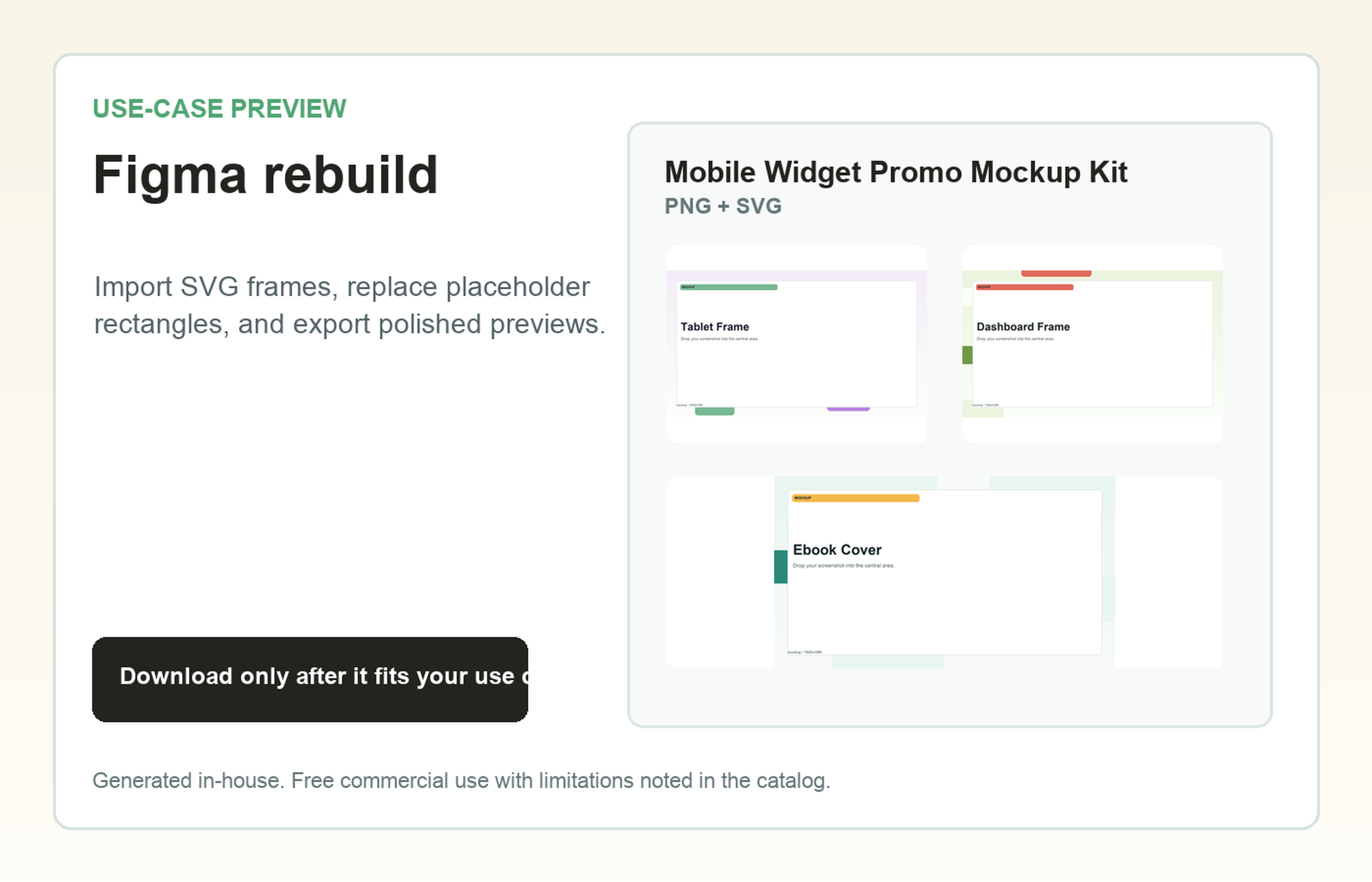 Mobile Widget Promo Mockup Kit Figma rebuild use-case preview