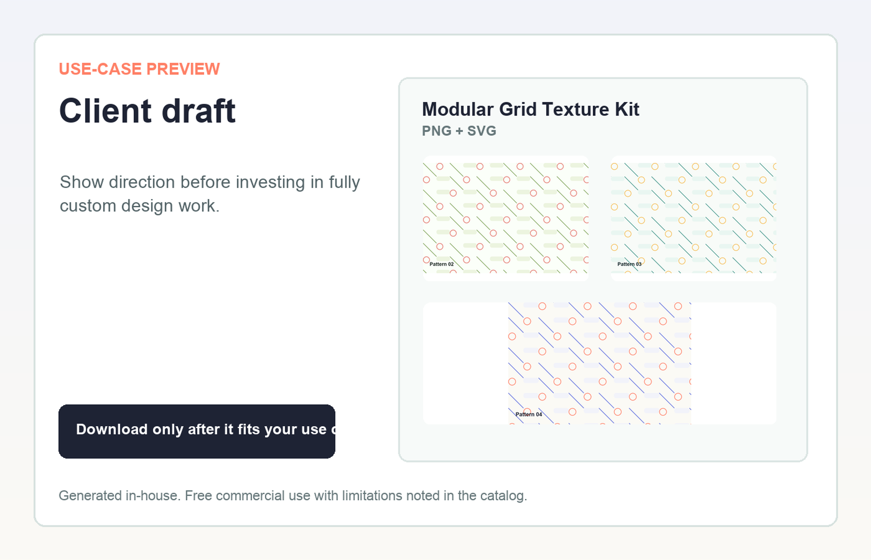 Modular Grid Texture Kit Client draft use-case preview