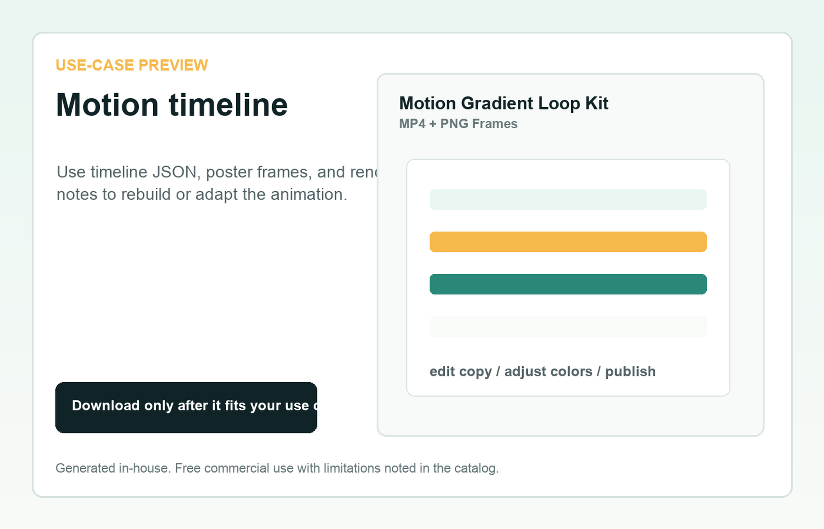 Motion Gradient Loop Kit Motion timeline use-case preview