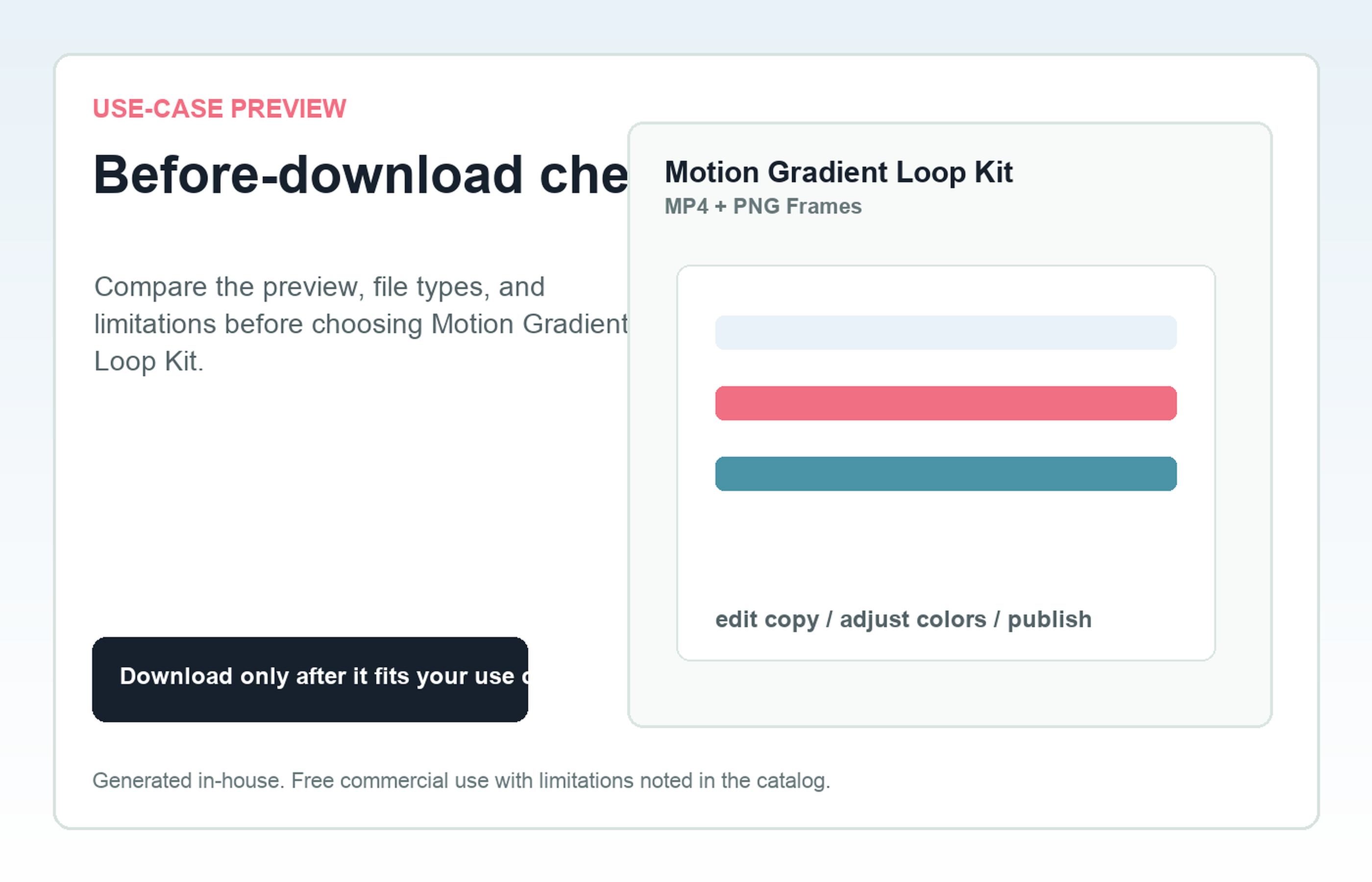 Motion Gradient Loop Kit Before-download check use-case preview