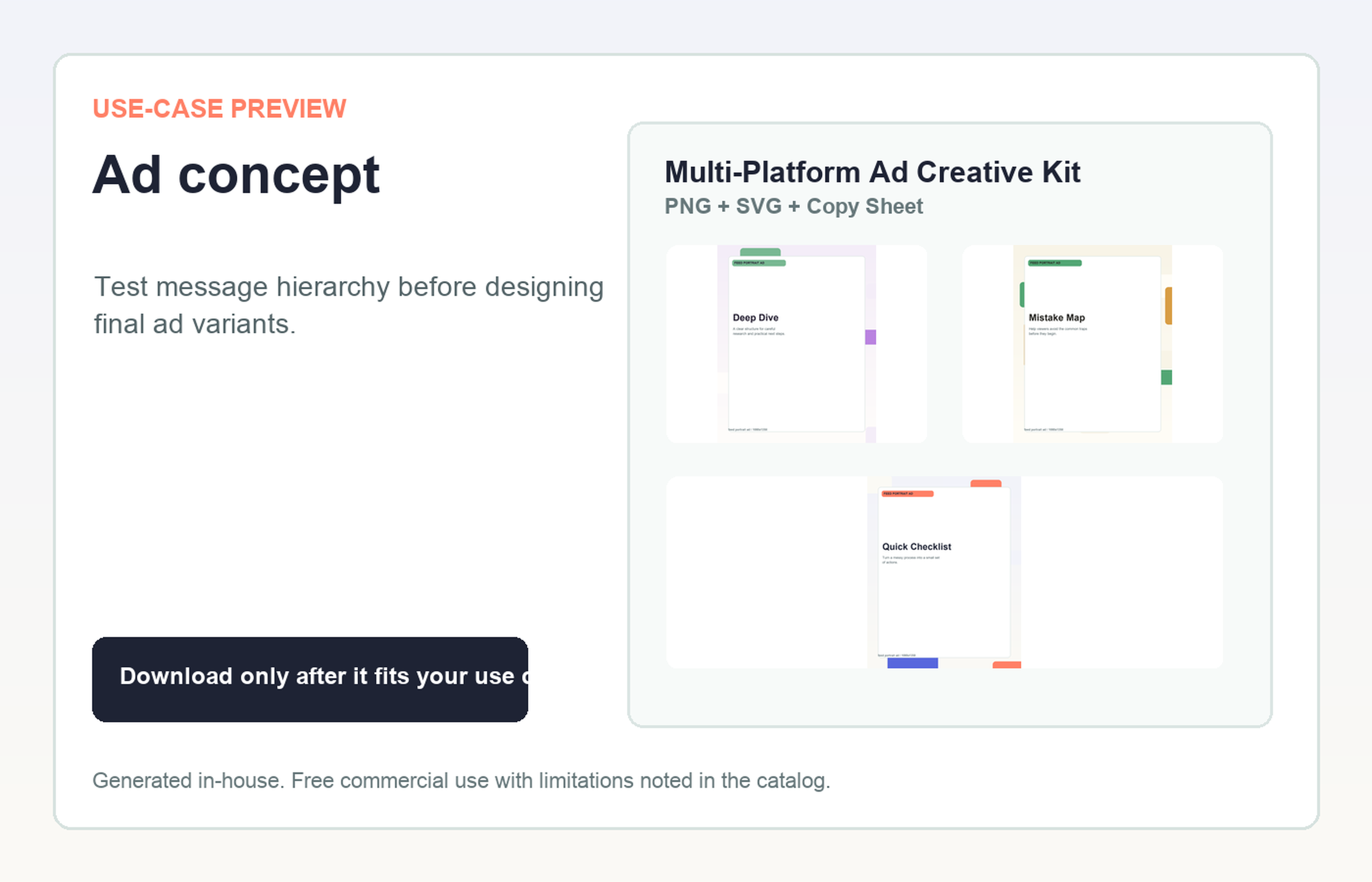 Multi-Platform Ad Creative Kit Ad concept use-case preview