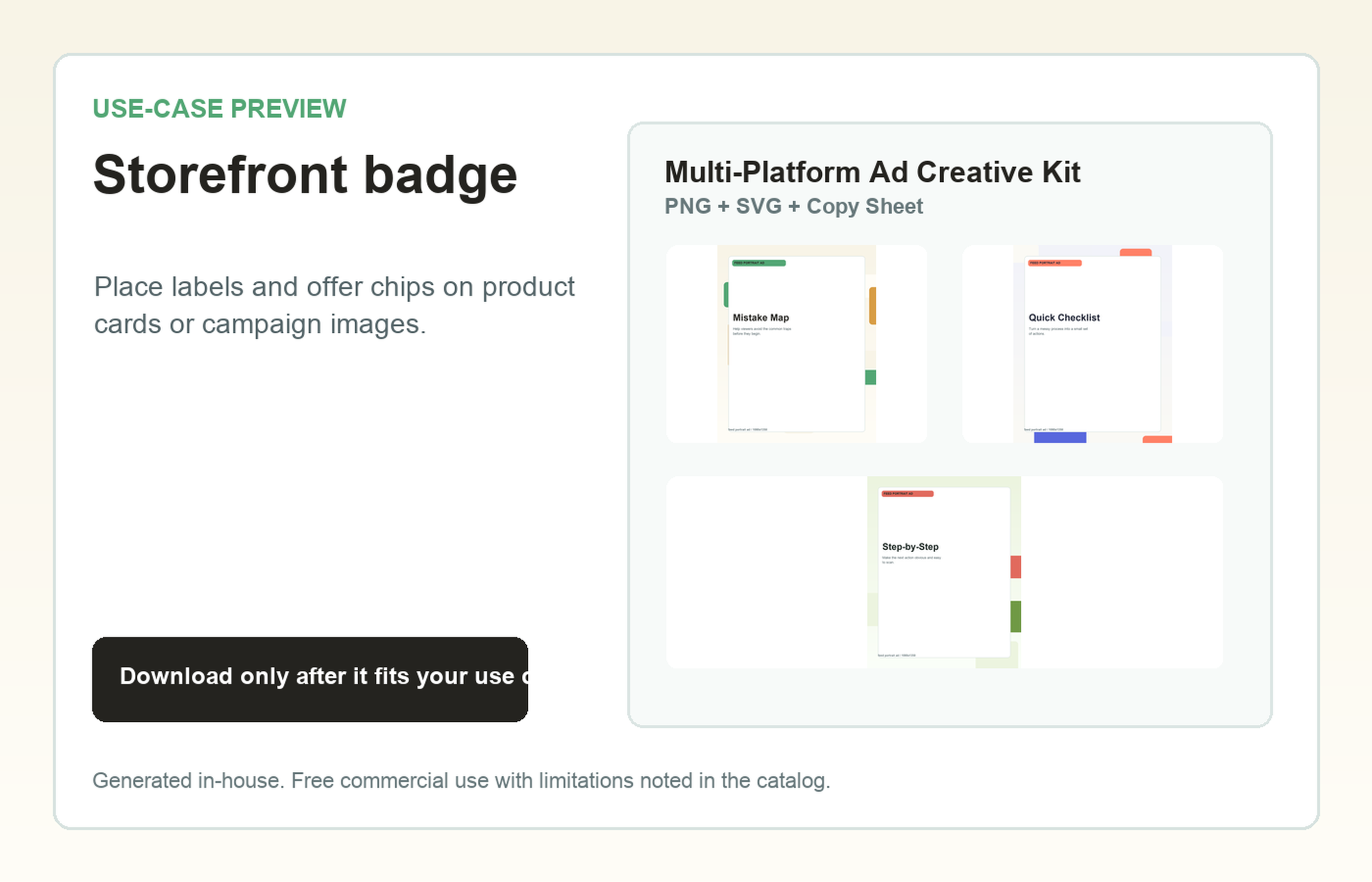 Multi-Platform Ad Creative Kit Storefront badge use-case preview