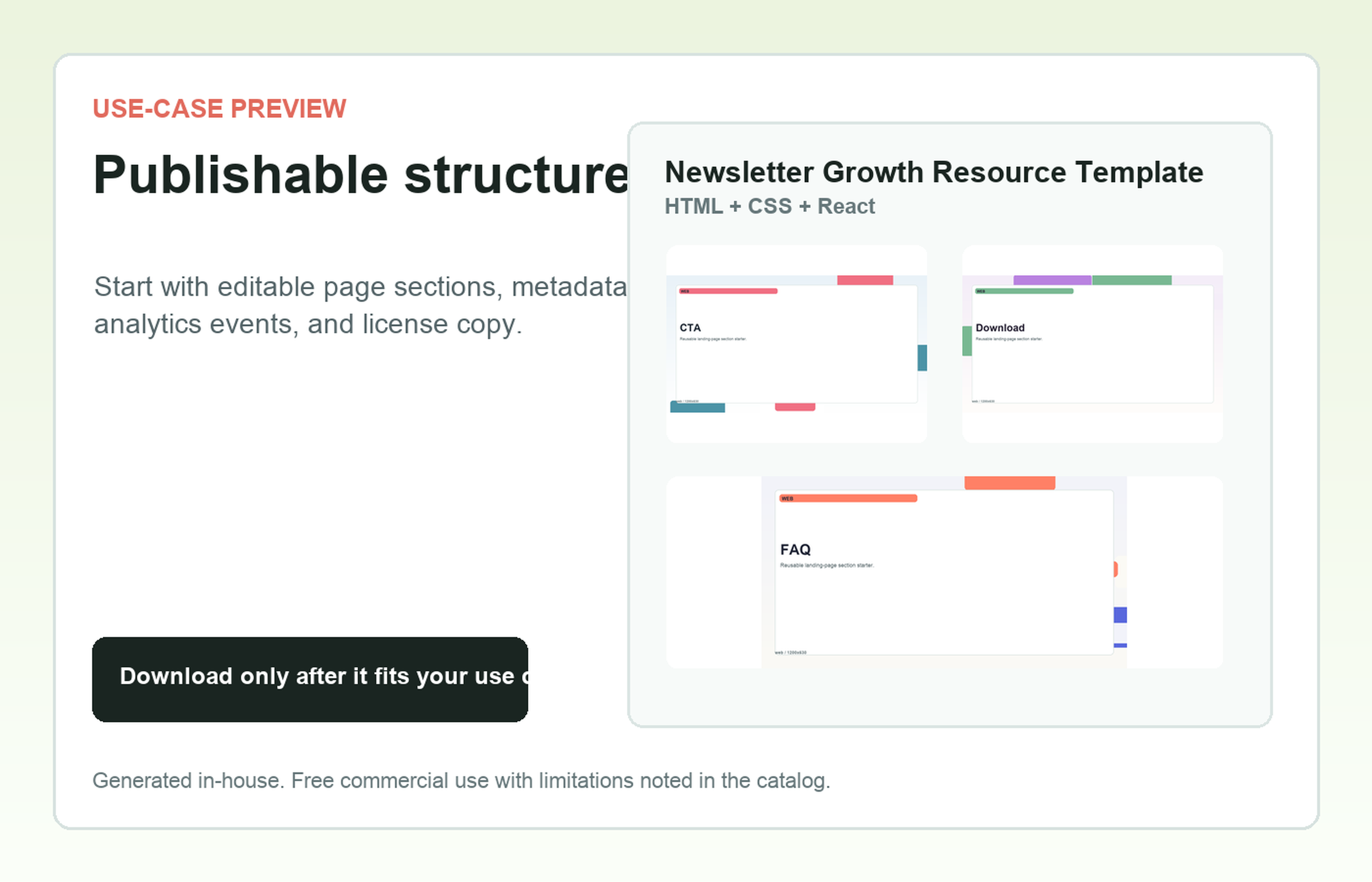 Newsletter Growth Resource Template Publishable structure use-case preview