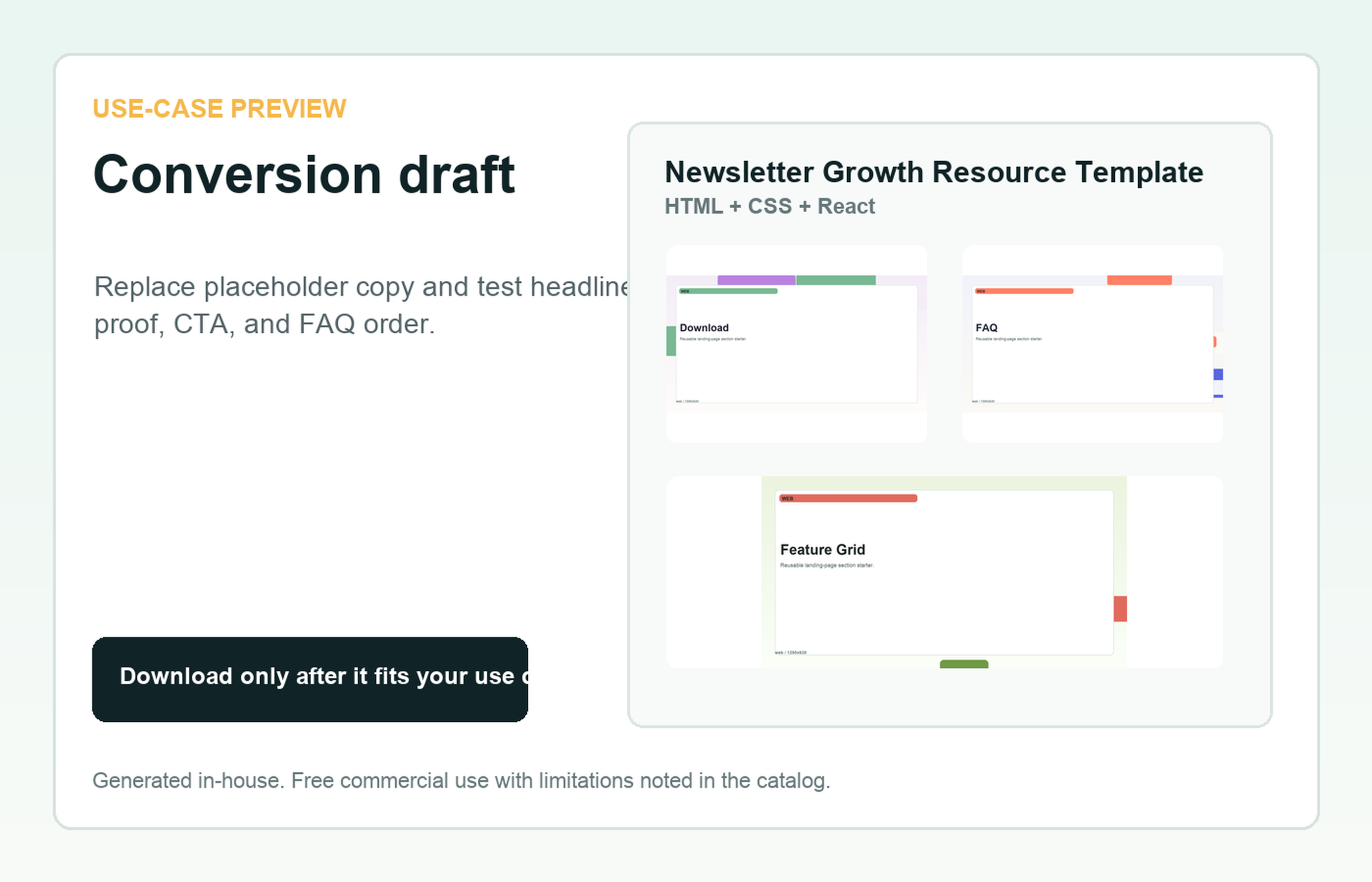 Newsletter Growth Resource Template Conversion draft use-case preview