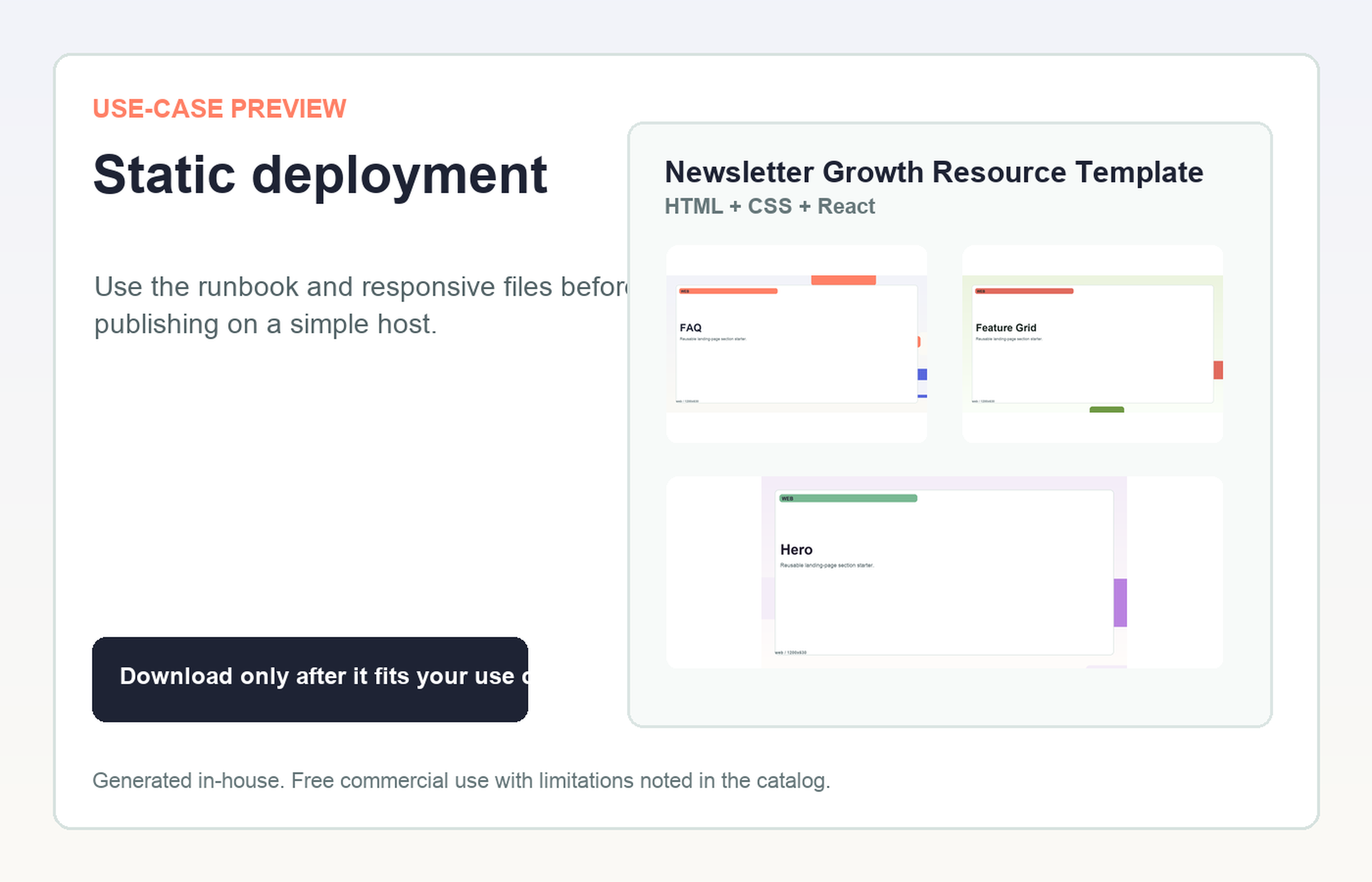 Newsletter Growth Resource Template Static deployment use-case preview