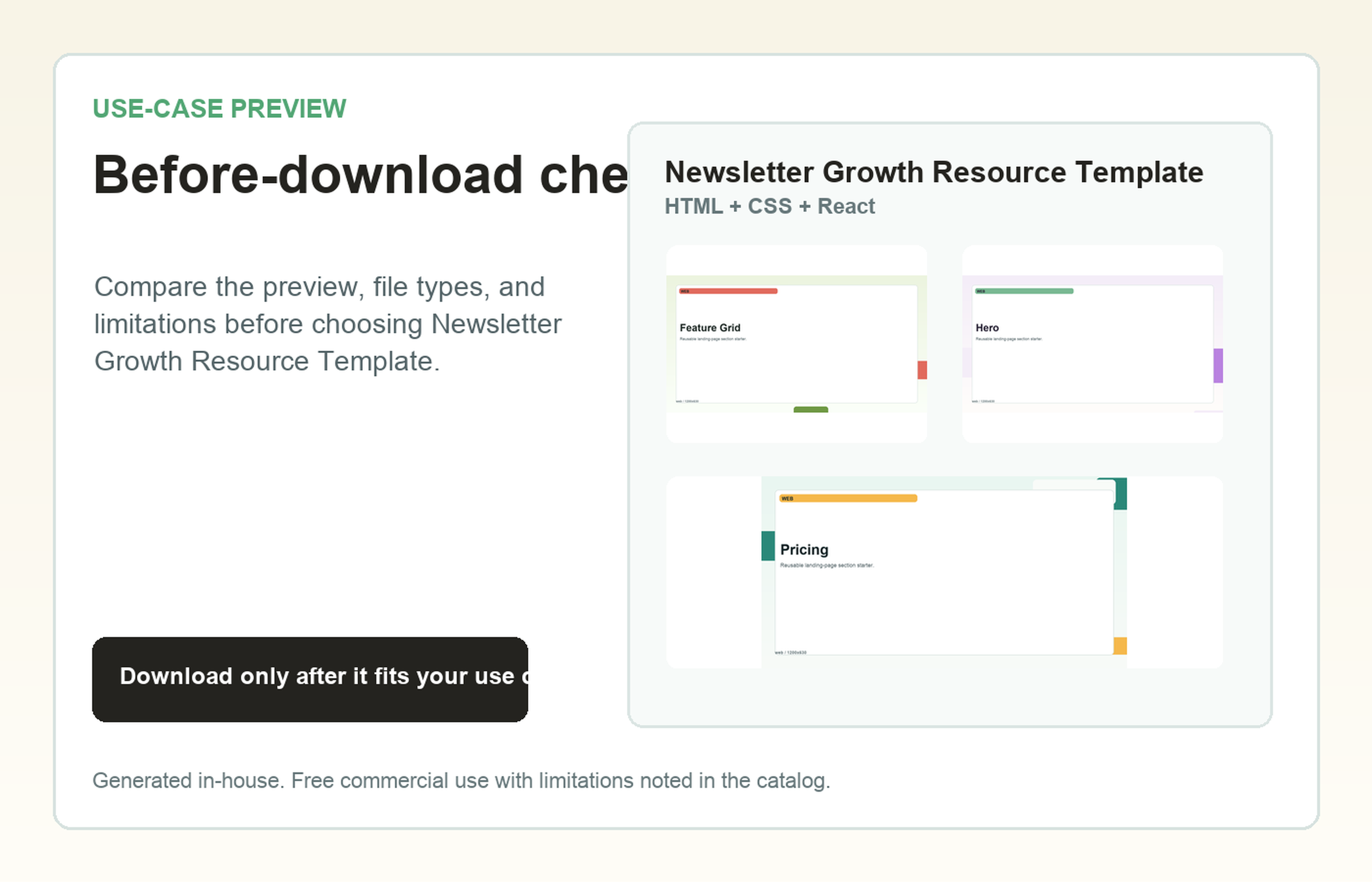 Newsletter Growth Resource Template Before-download check use-case preview