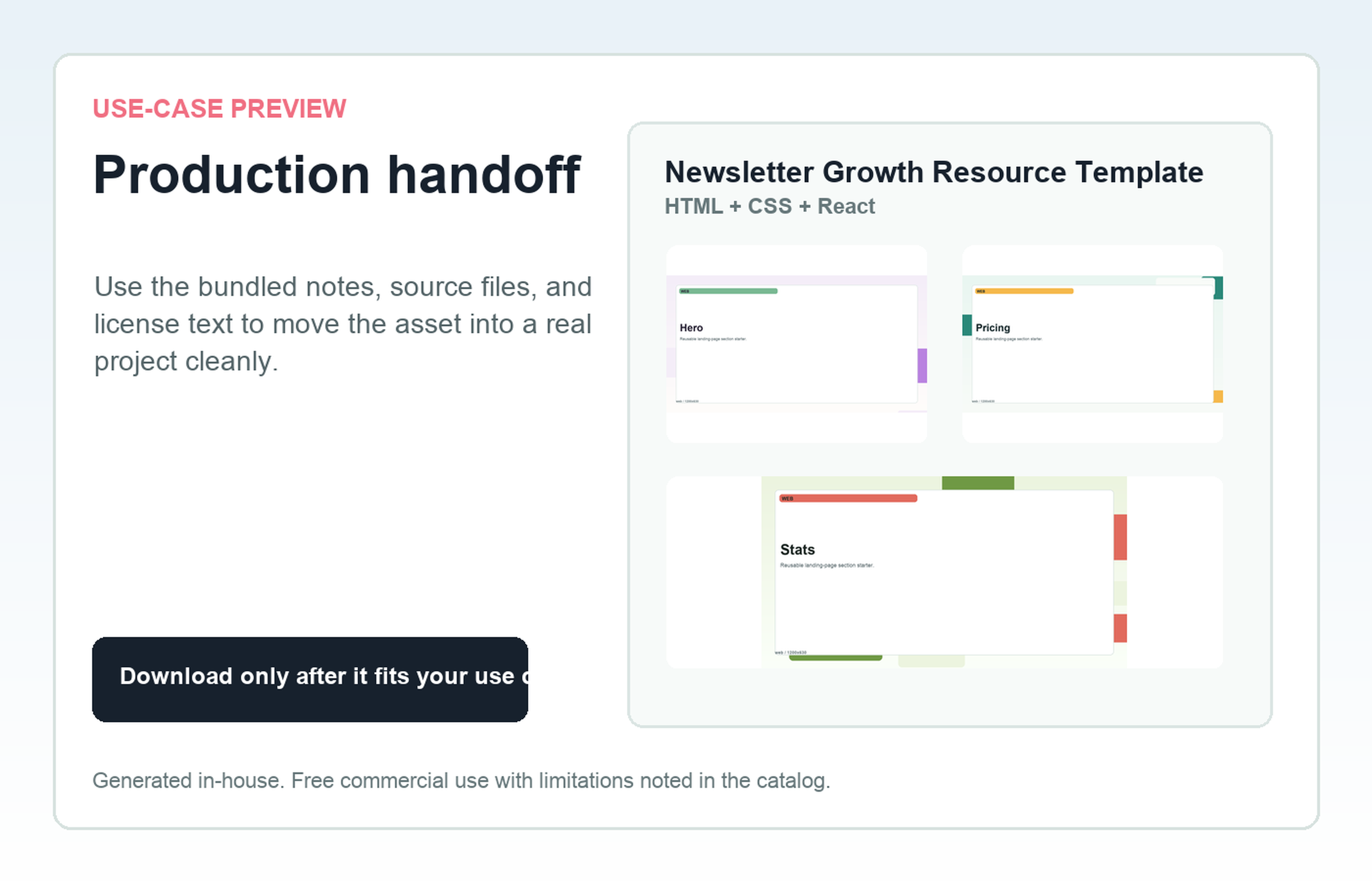 Newsletter Growth Resource Template Production handoff use-case preview
