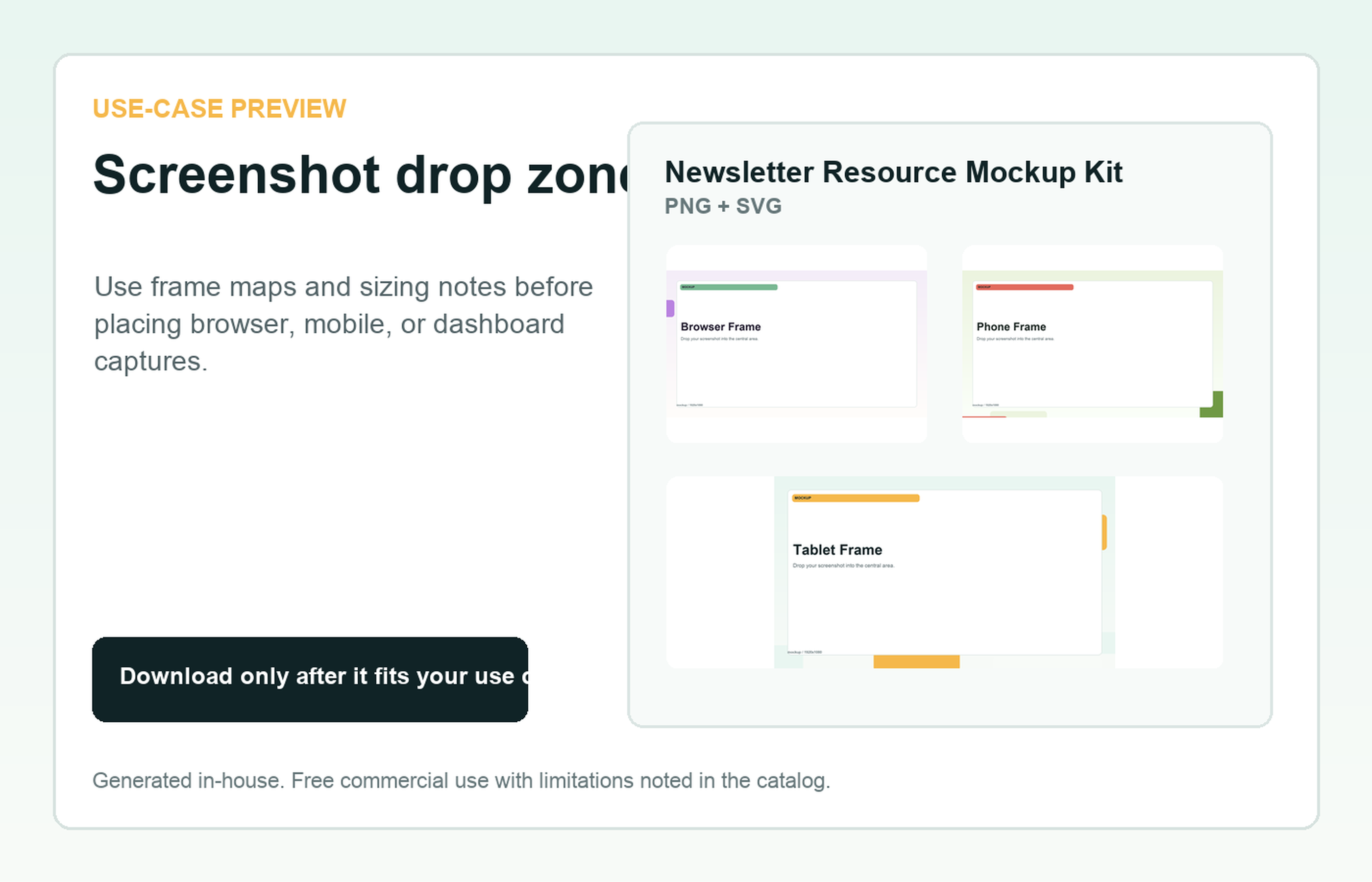 Newsletter Resource Mockup Kit Screenshot drop zone use-case preview