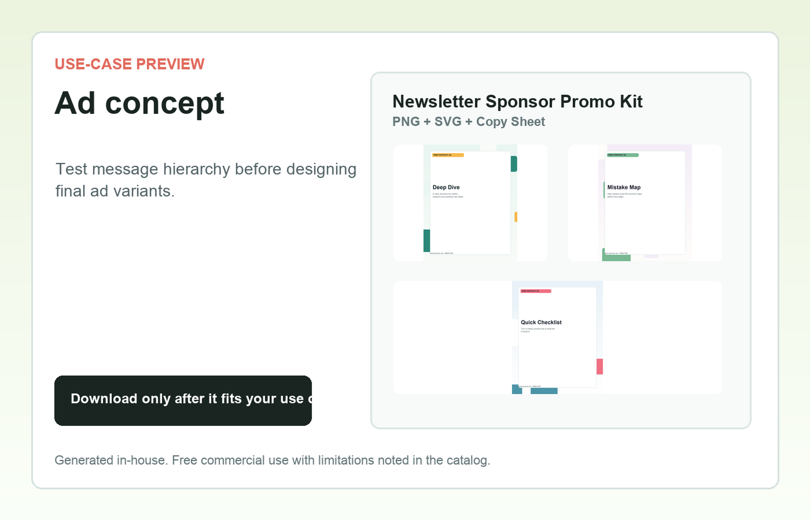 Newsletter Sponsor Promo Kit Ad concept use-case preview
