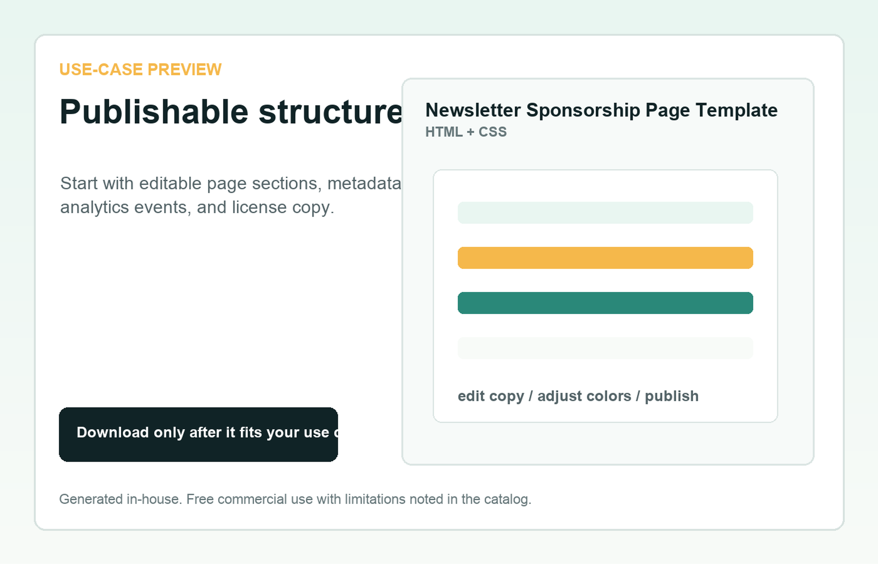 Newsletter Sponsorship Page Template Publishable structure use-case preview