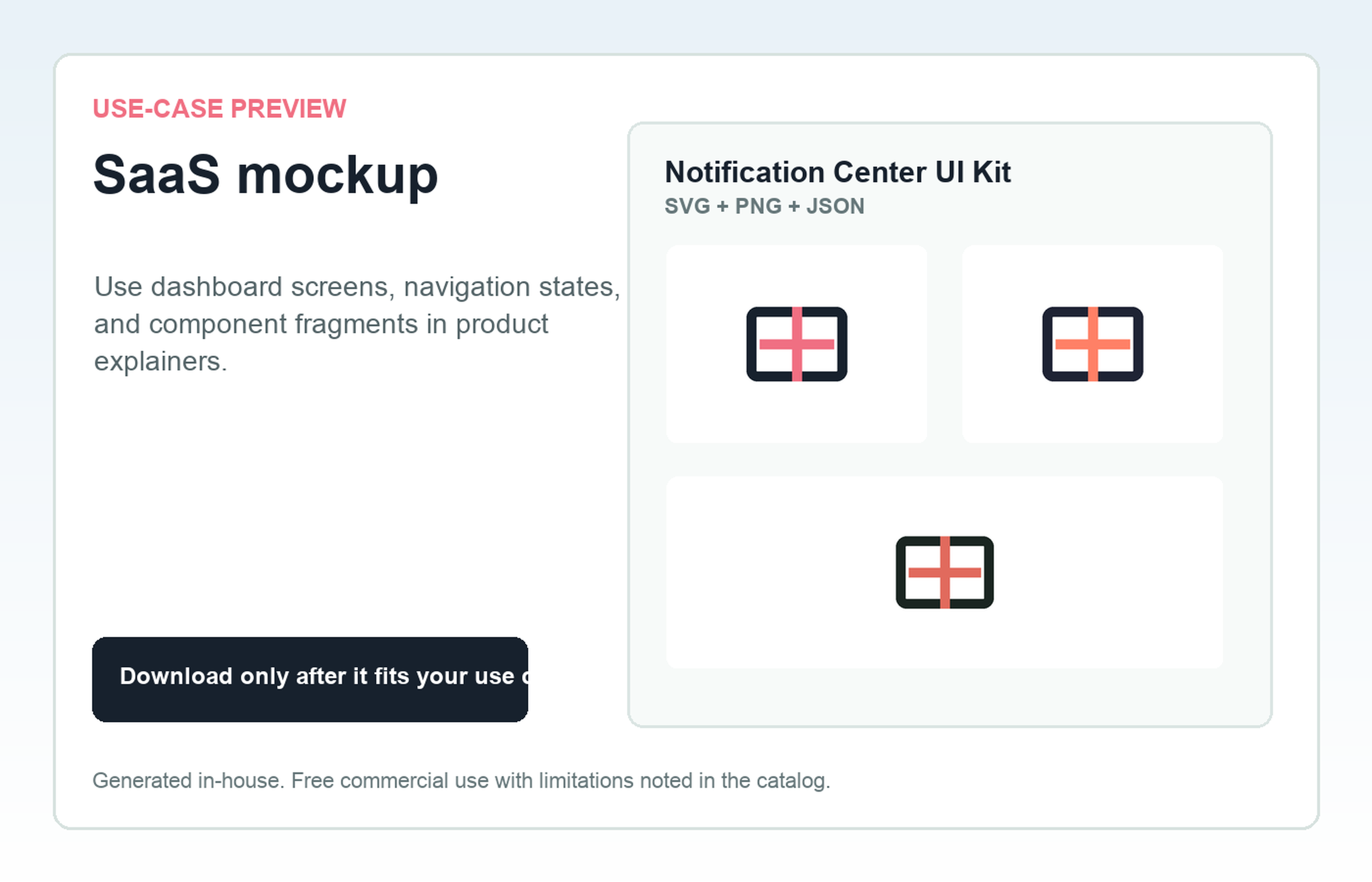 Notification Center UI Kit SaaS mockup use-case preview