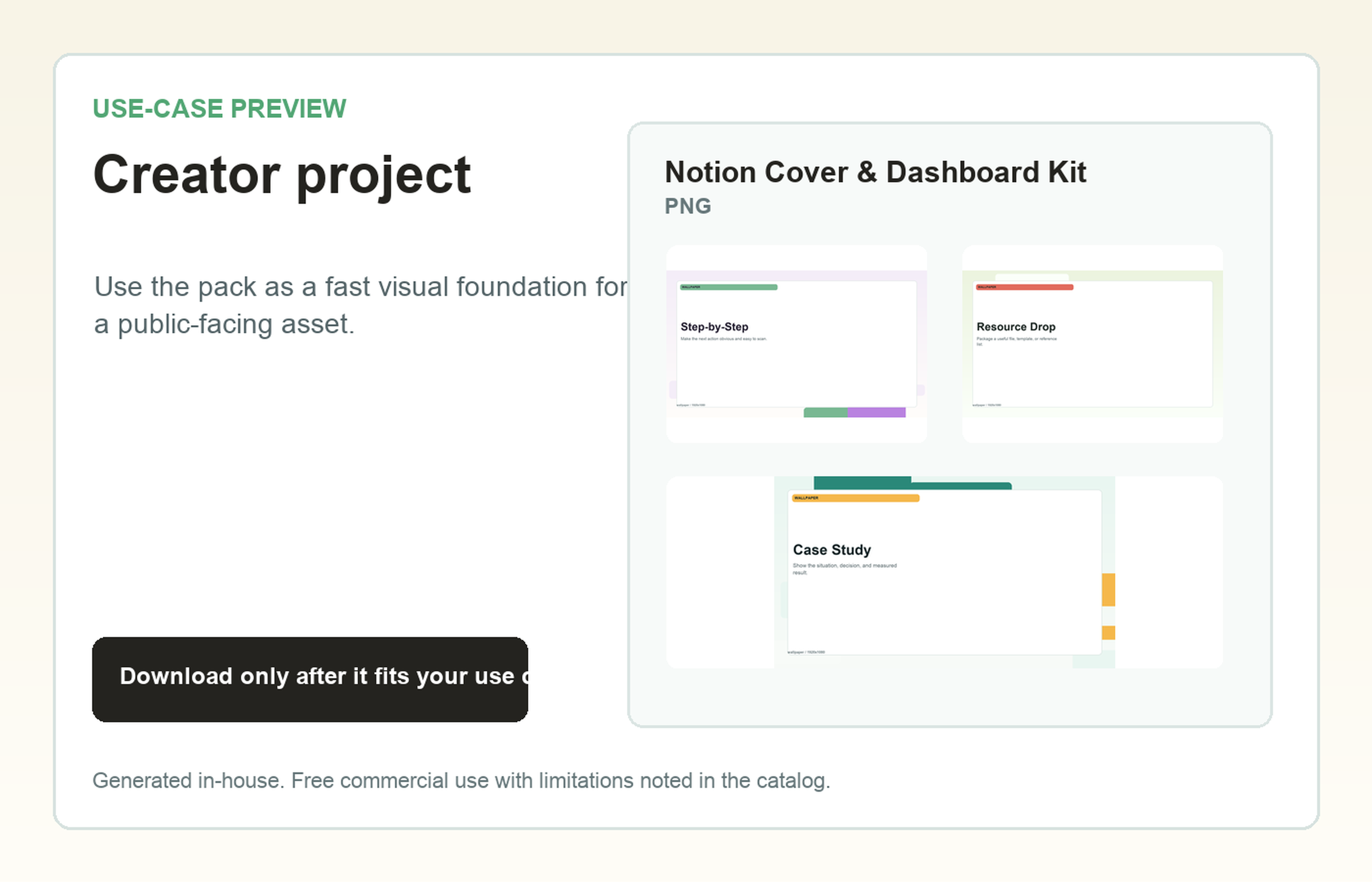 Notion Cover & Dashboard Kit Creator project use-case preview