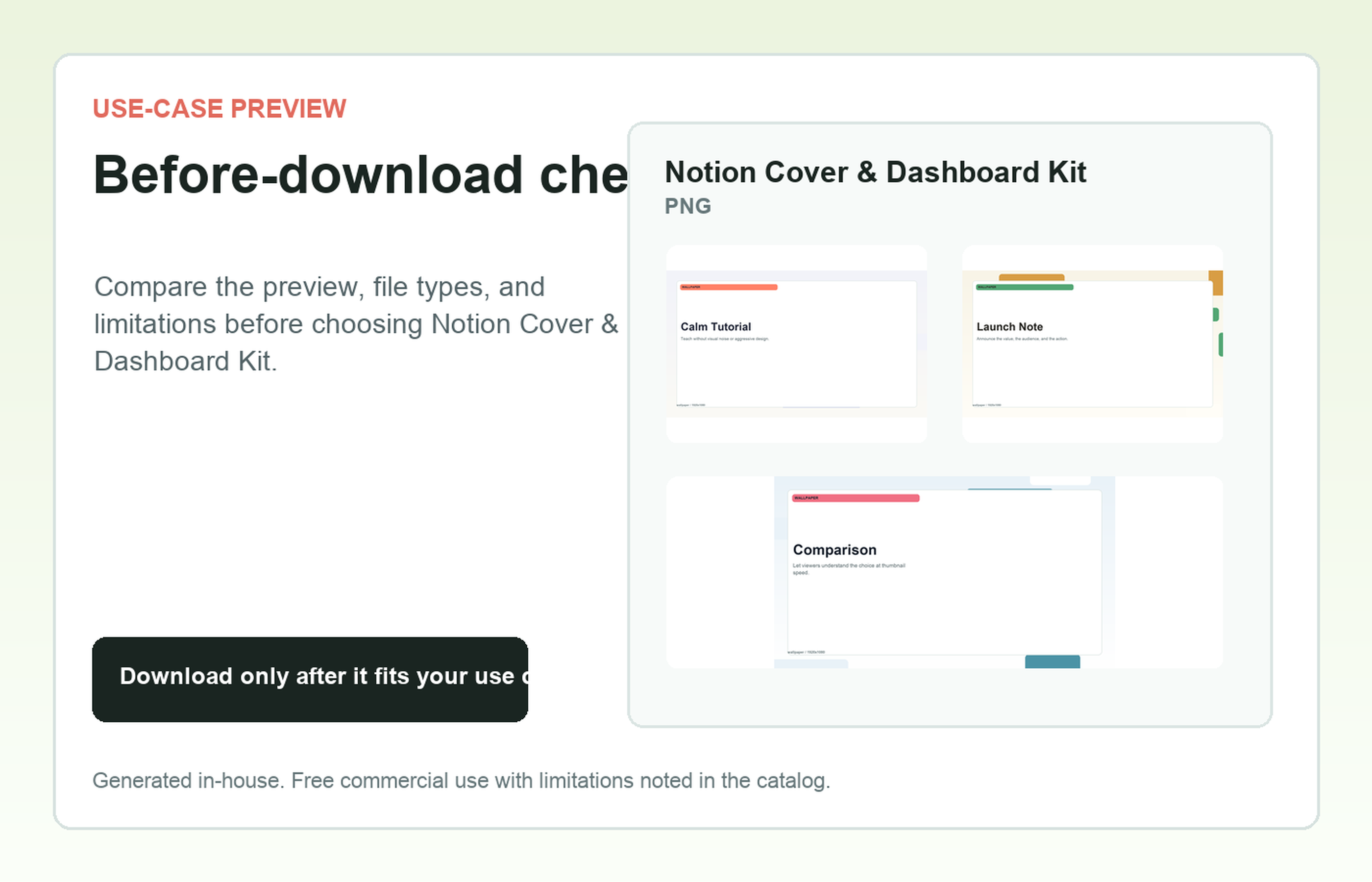 Notion Cover & Dashboard Kit Before-download check use-case preview