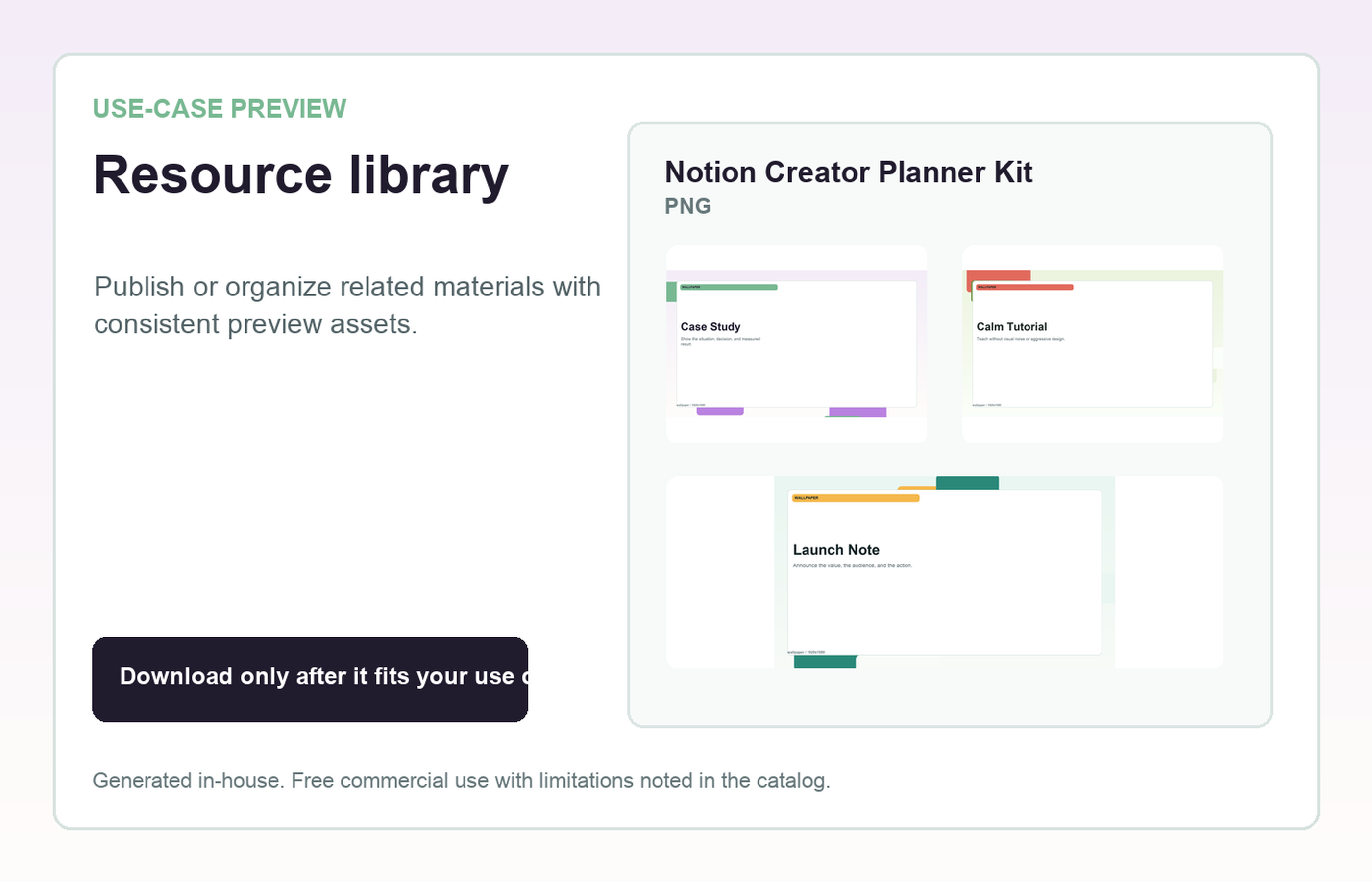 Notion Creator Planner Kit Resource library use-case preview