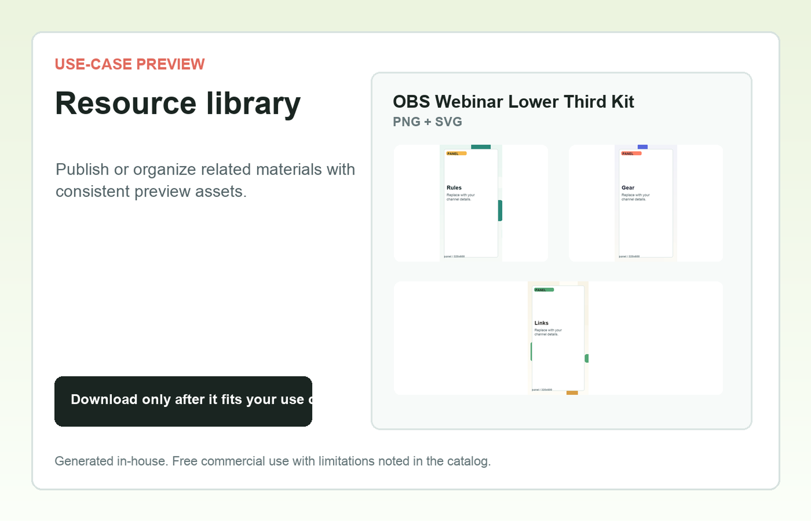 OBS Webinar Lower Third Kit Resource library use-case preview