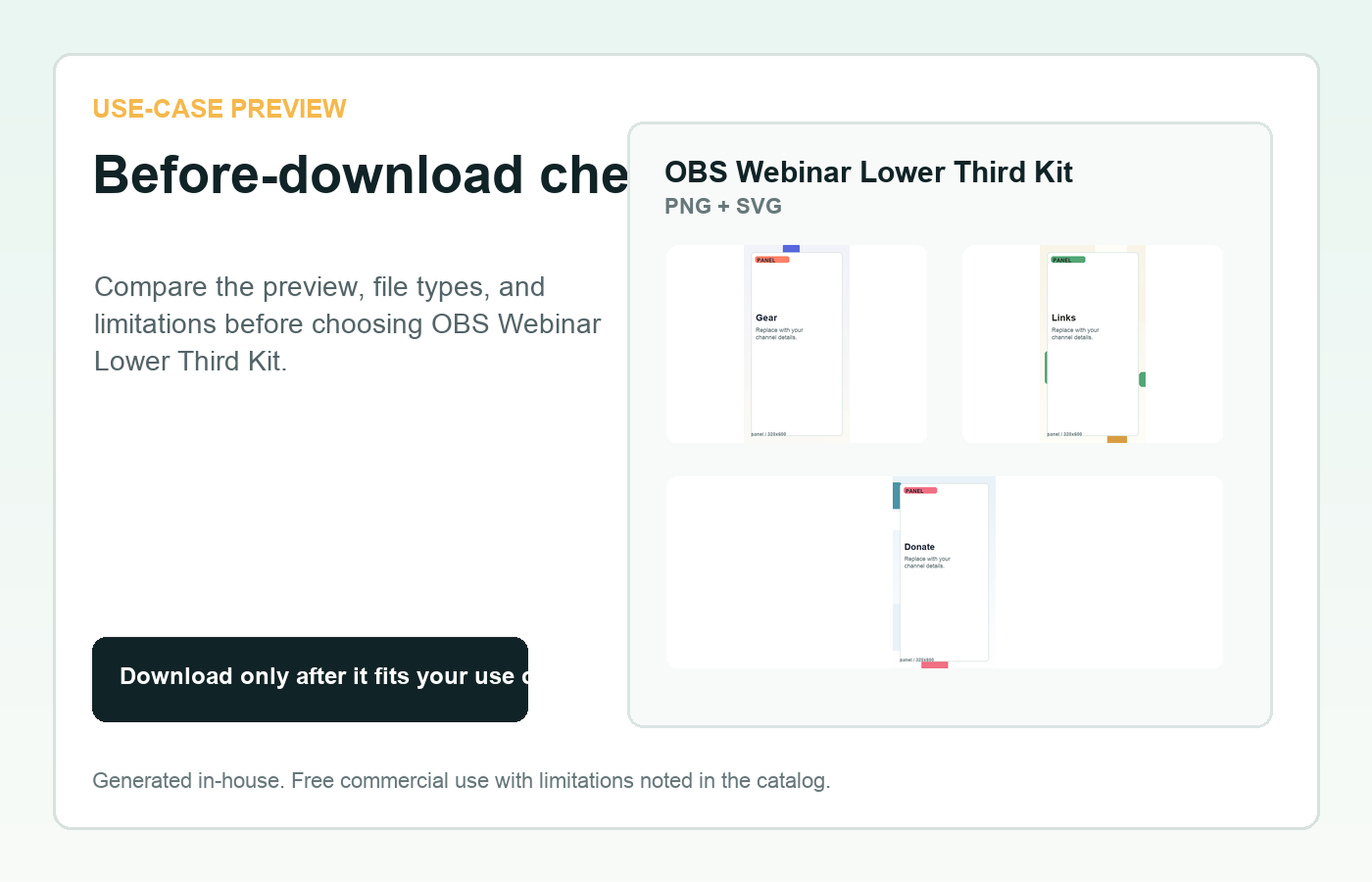 OBS Webinar Lower Third Kit Before-download check use-case preview
