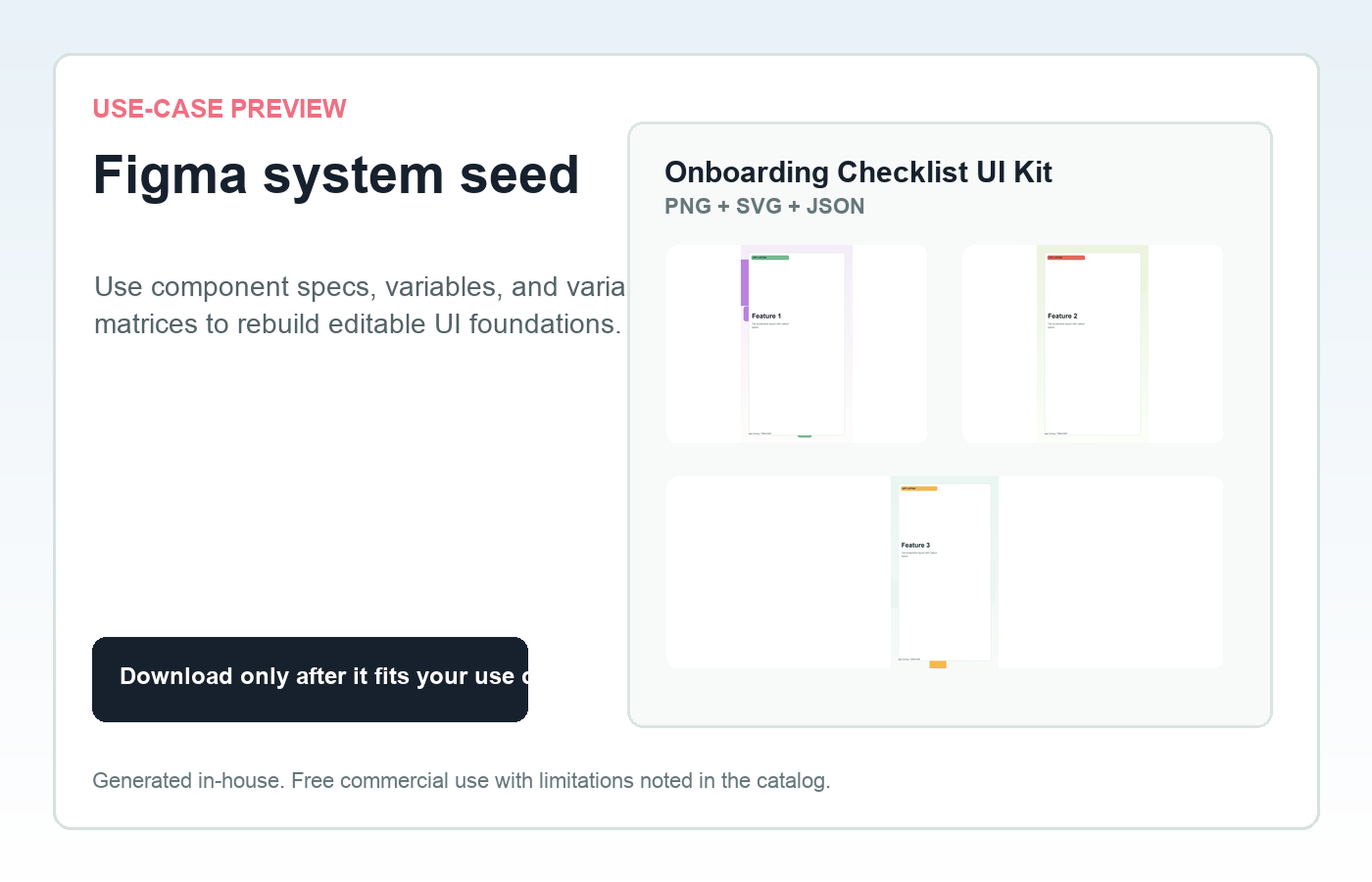 Onboarding Checklist UI Kit Figma system seed use-case preview