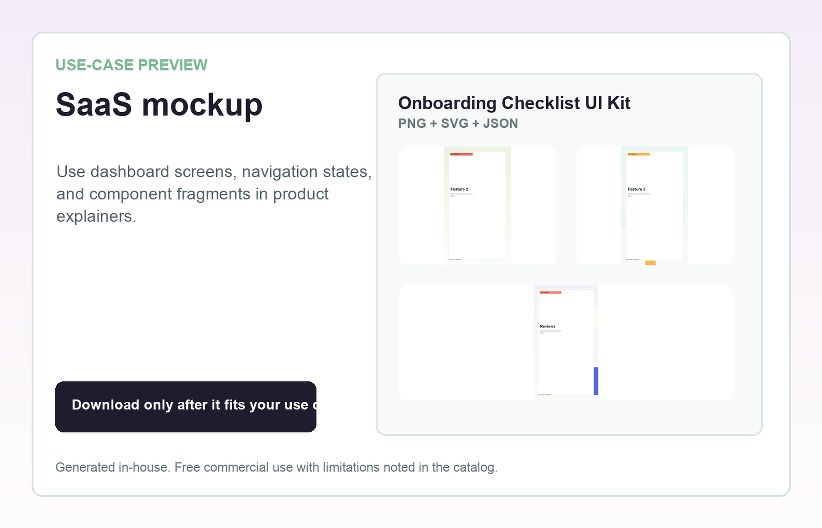 Onboarding Checklist UI Kit SaaS mockup use-case preview