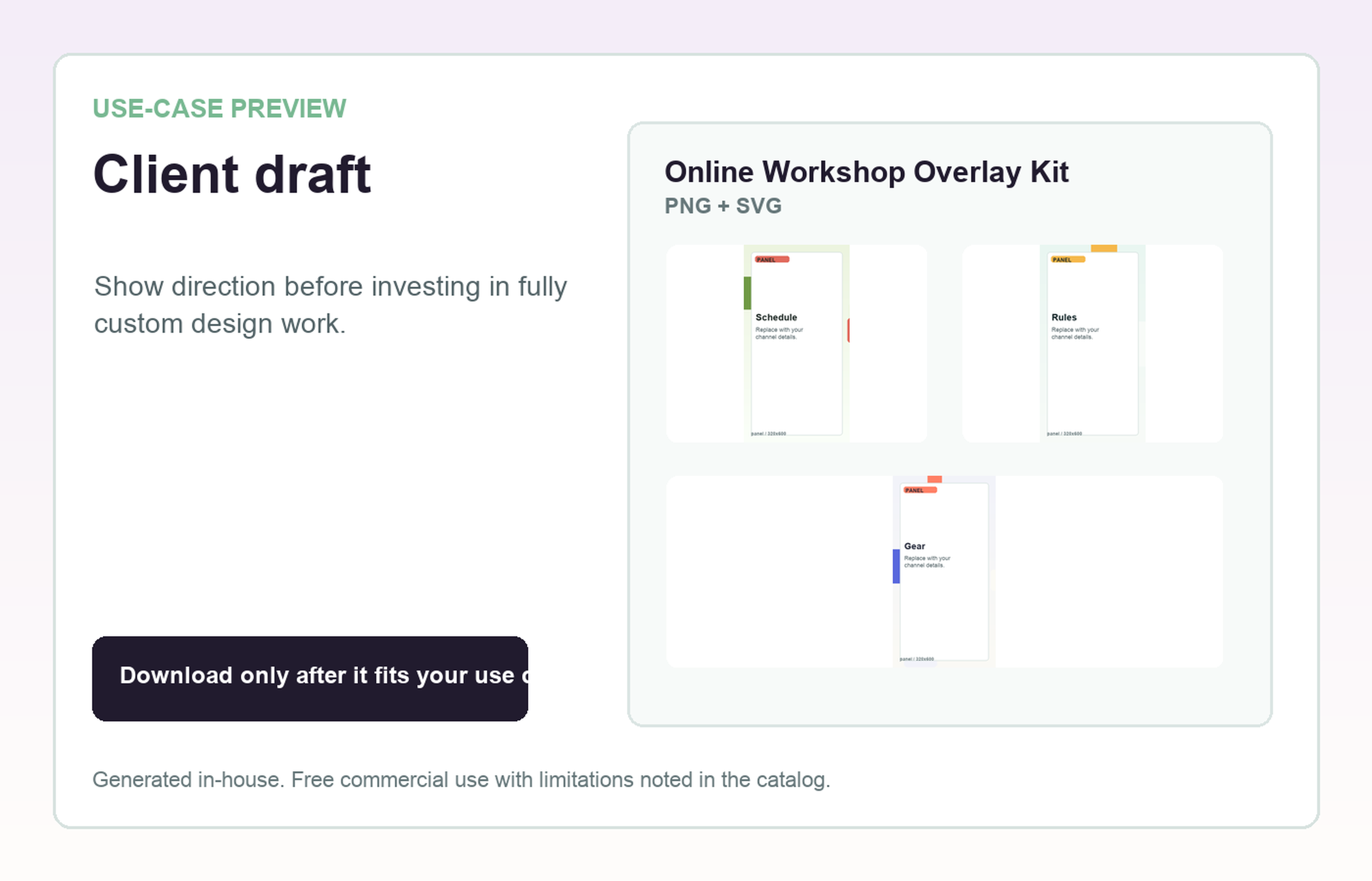 Online Workshop Overlay Kit Client draft use-case preview