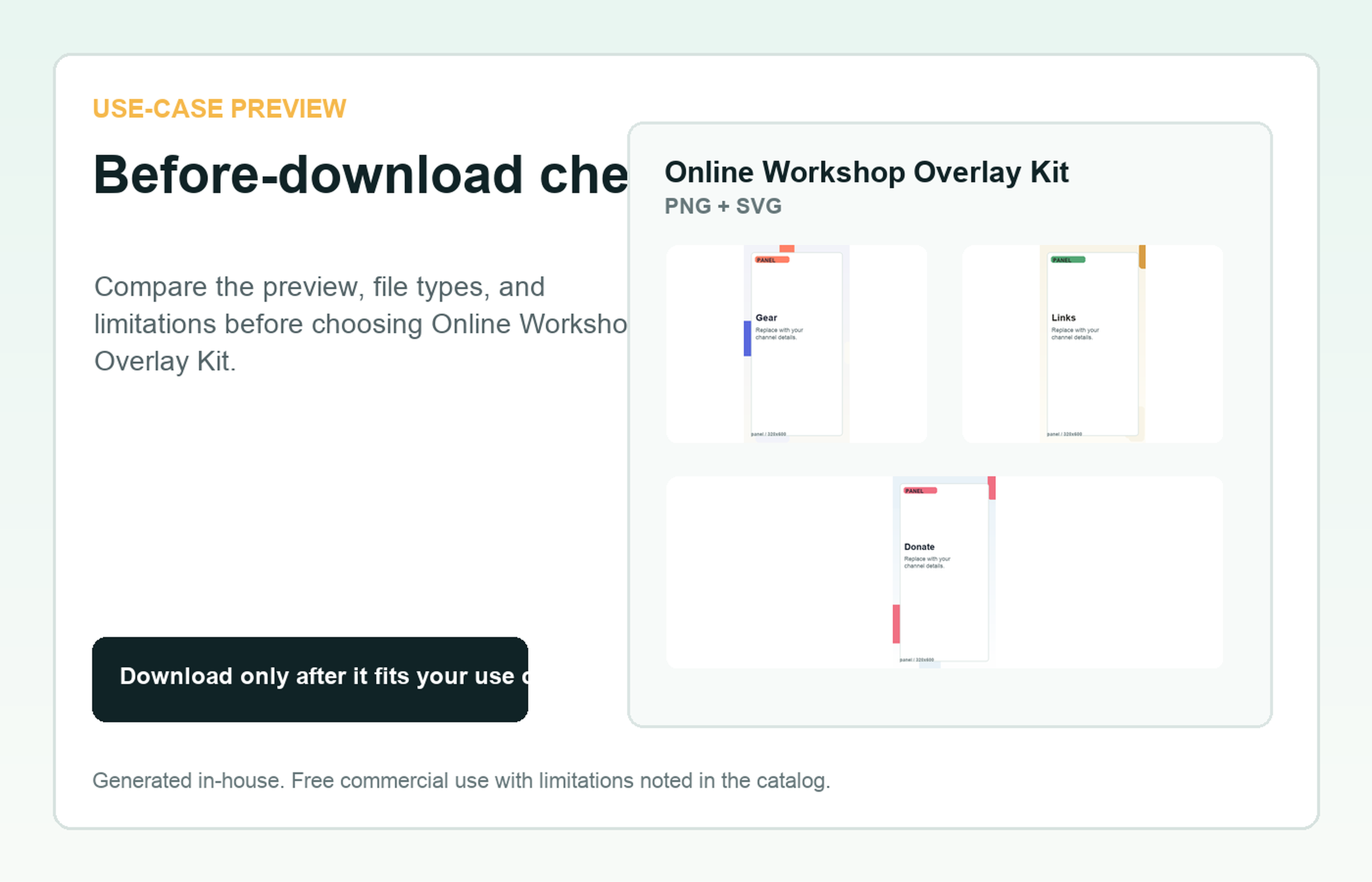Online Workshop Overlay Kit Before-download check use-case preview