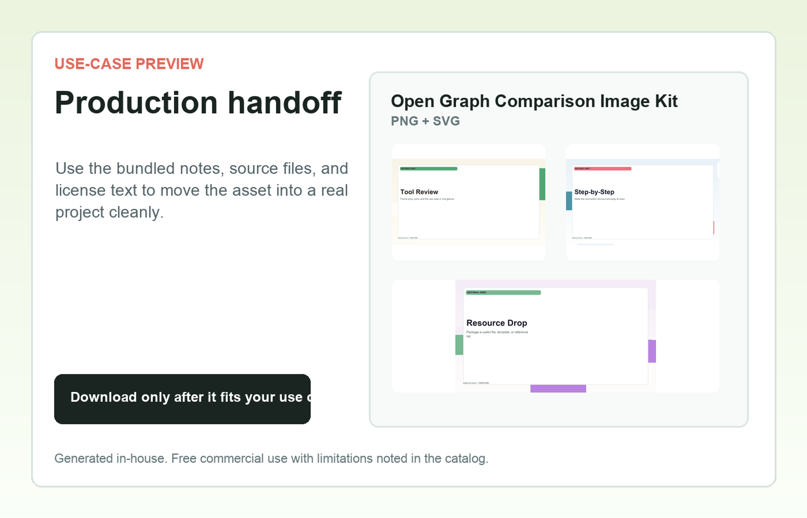 Open Graph Comparison Image Kit Production handoff use-case preview