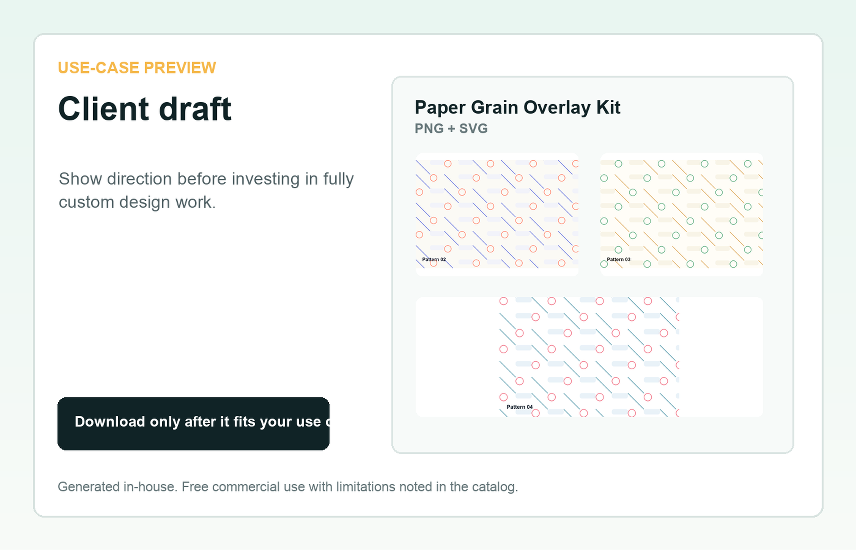 Paper Grain Overlay Kit Client draft use-case preview