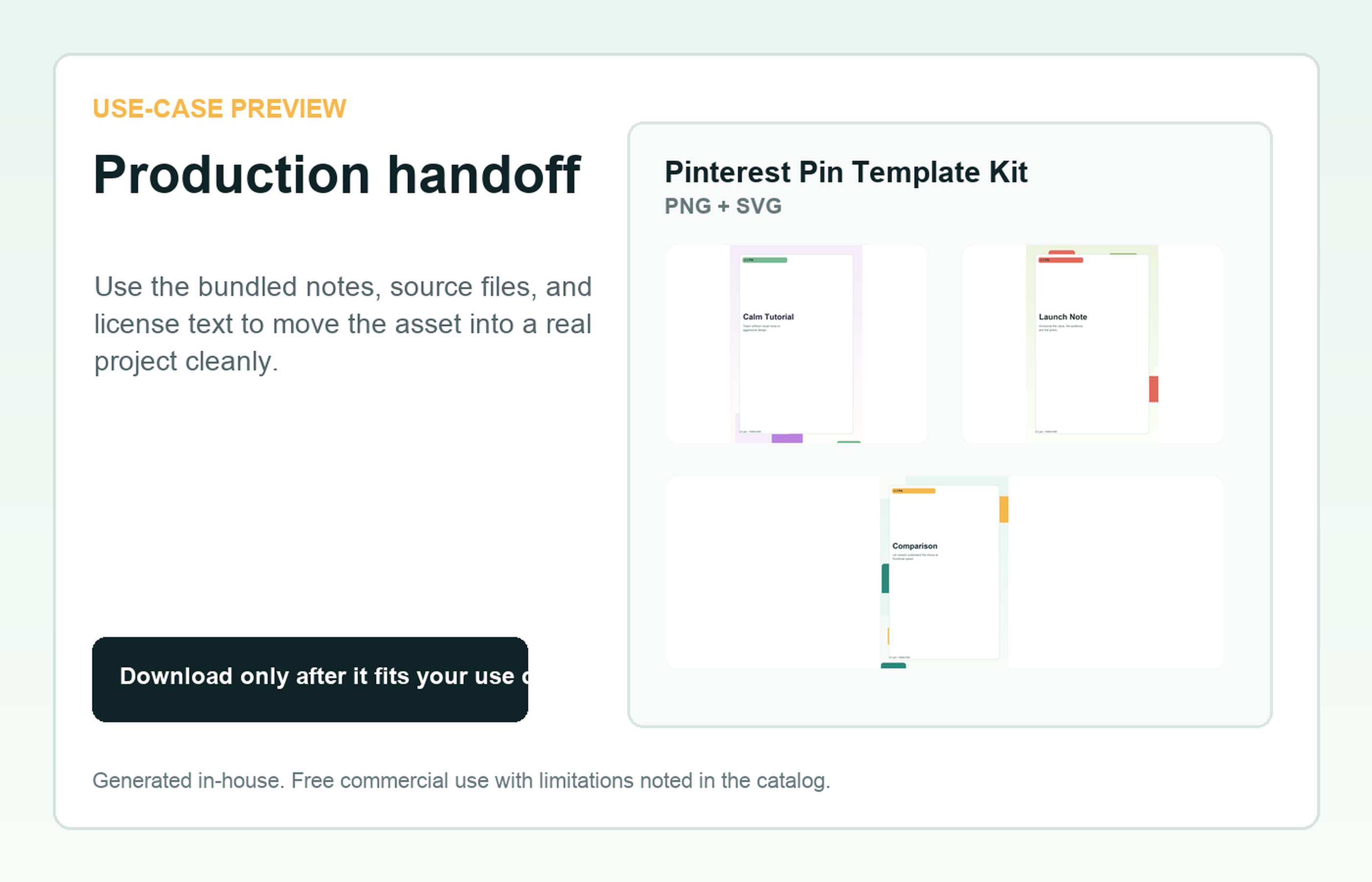 Pinterest Pin Template Kit Production handoff use-case preview