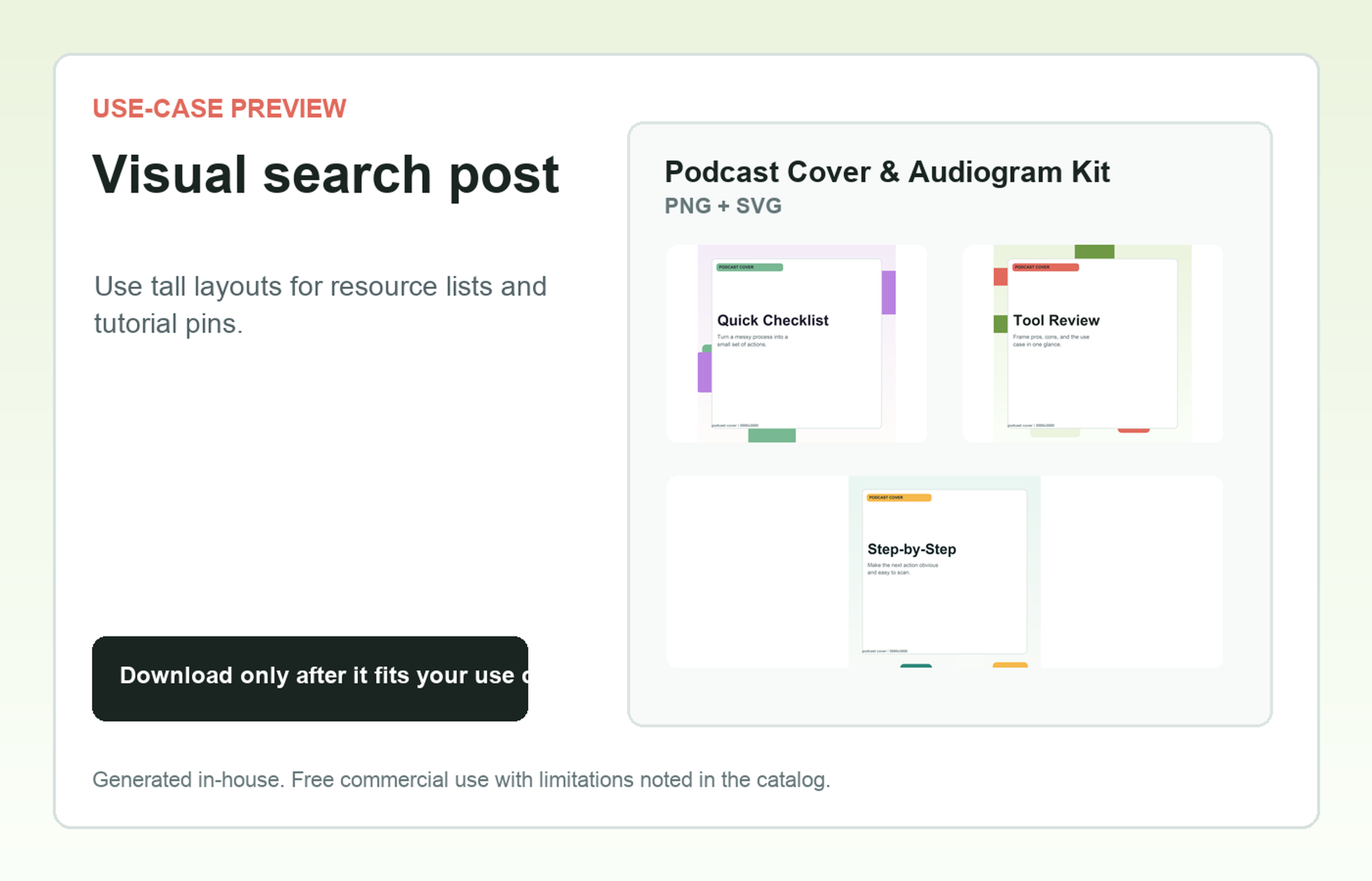 Podcast Cover & Audiogram Kit Visual search post use-case preview