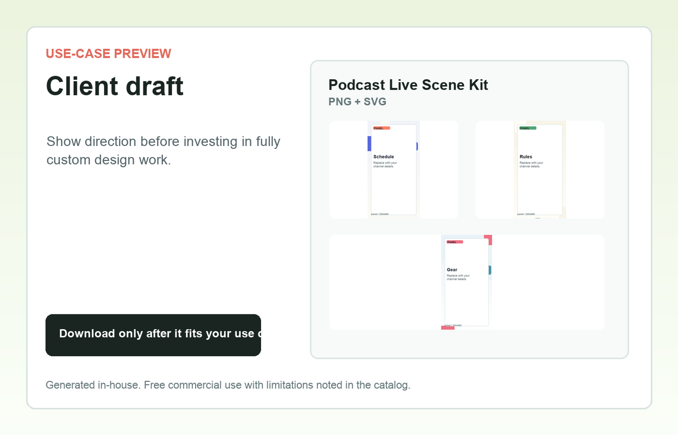 Podcast Live Scene Kit Client draft use-case preview
