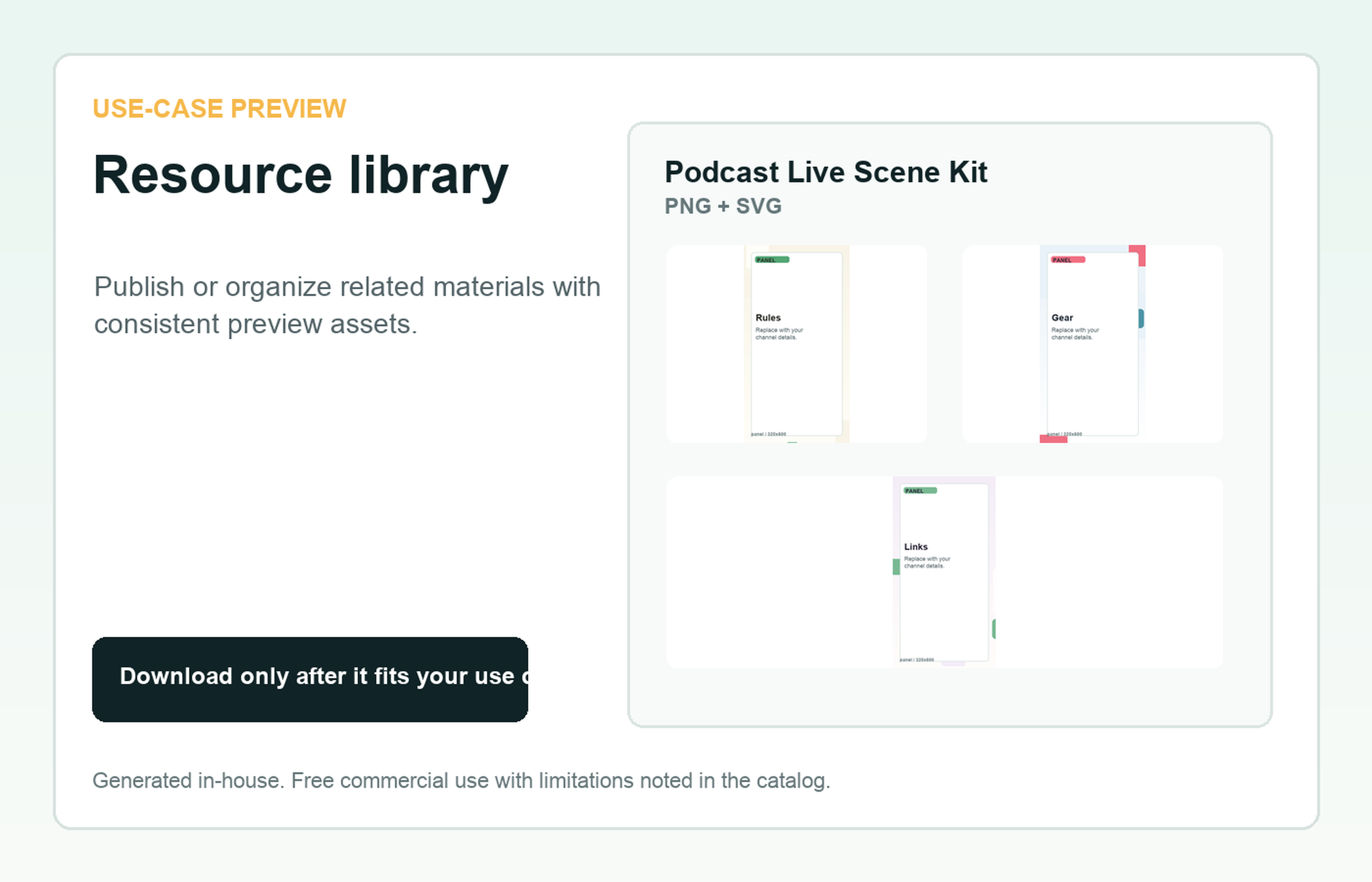 Podcast Live Scene Kit Resource library use-case preview