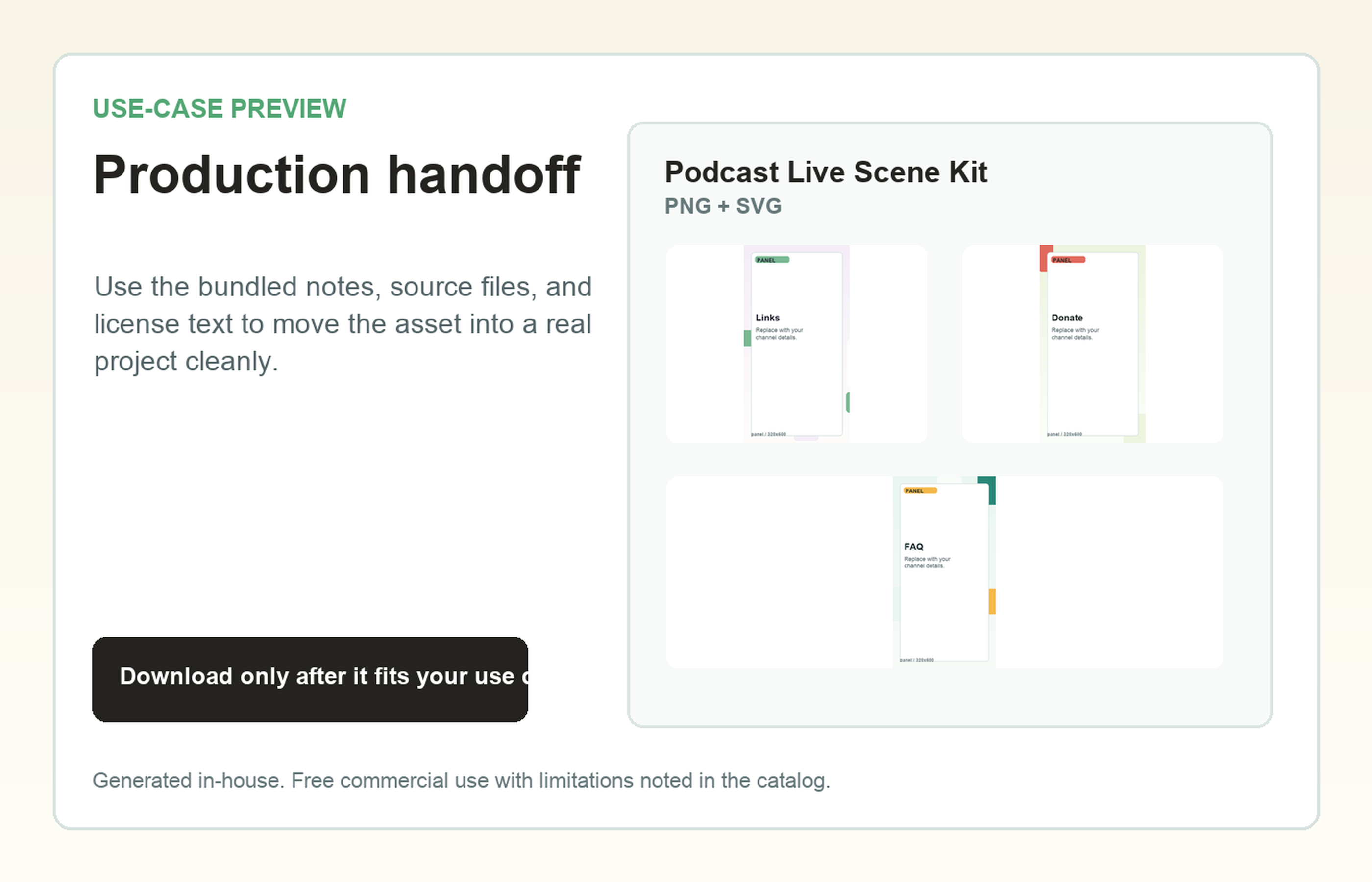 Podcast Live Scene Kit Production handoff use-case preview