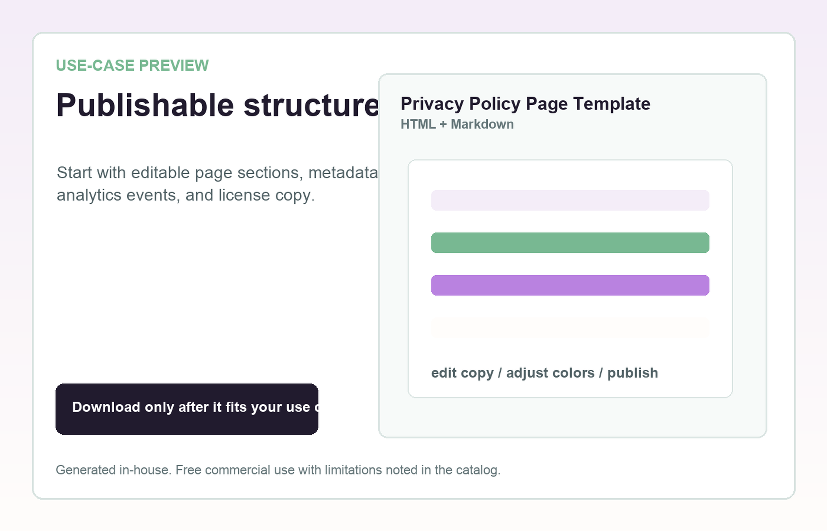 Privacy Policy Page Template Publishable structure use-case preview
