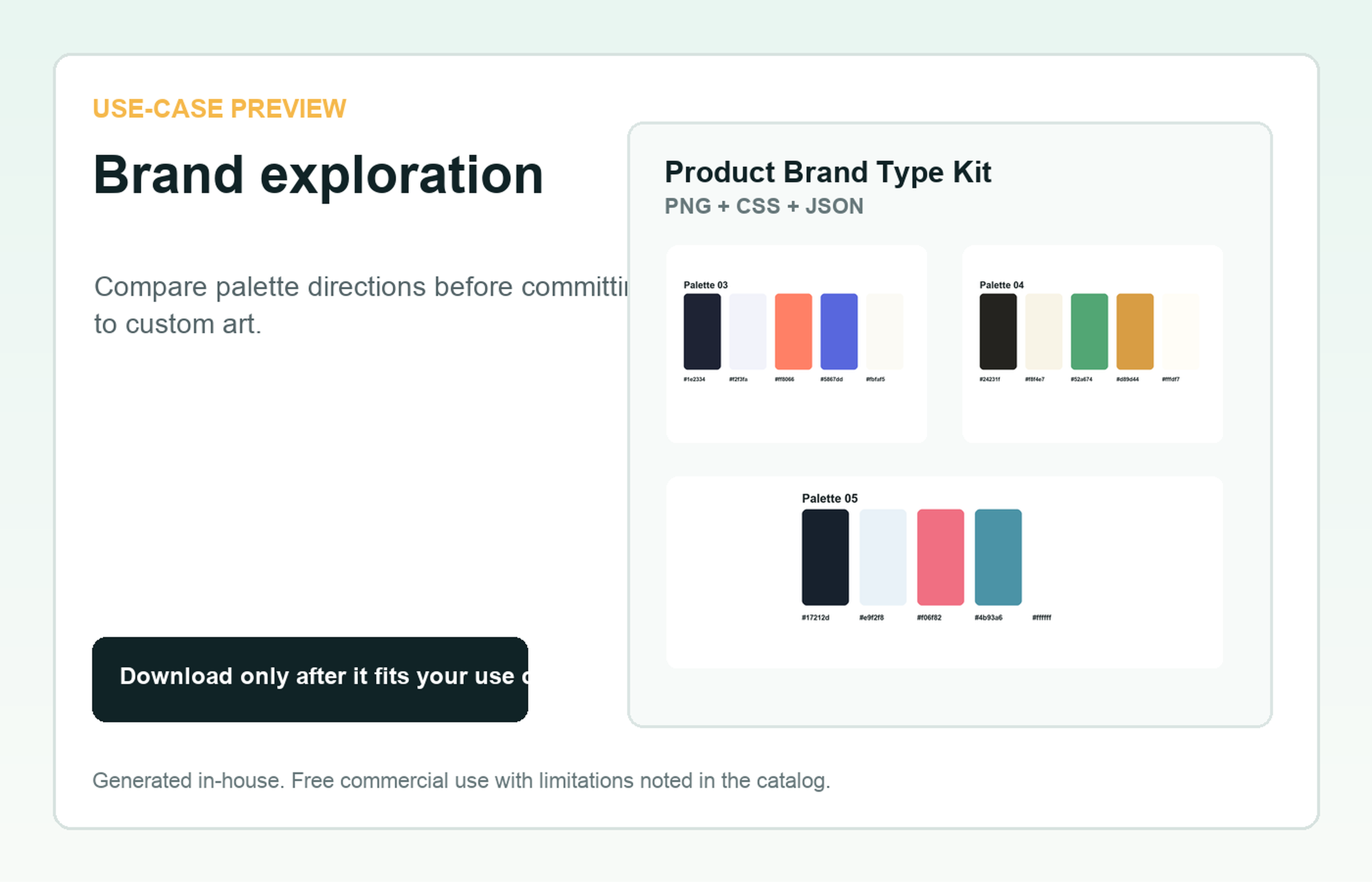 Product Brand Type Kit Brand exploration use-case preview