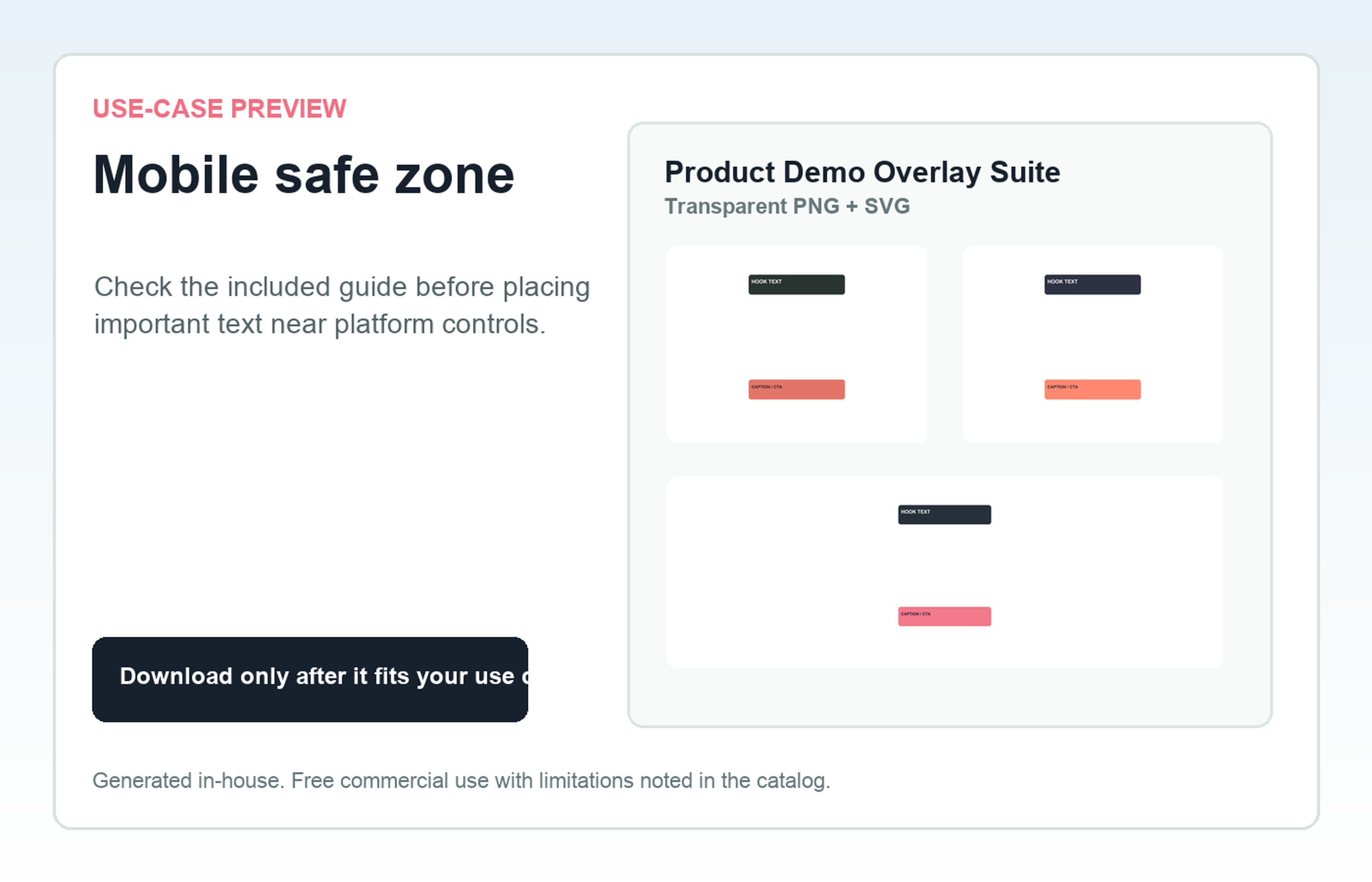 Product Demo Overlay Suite Mobile safe zone use-case preview
