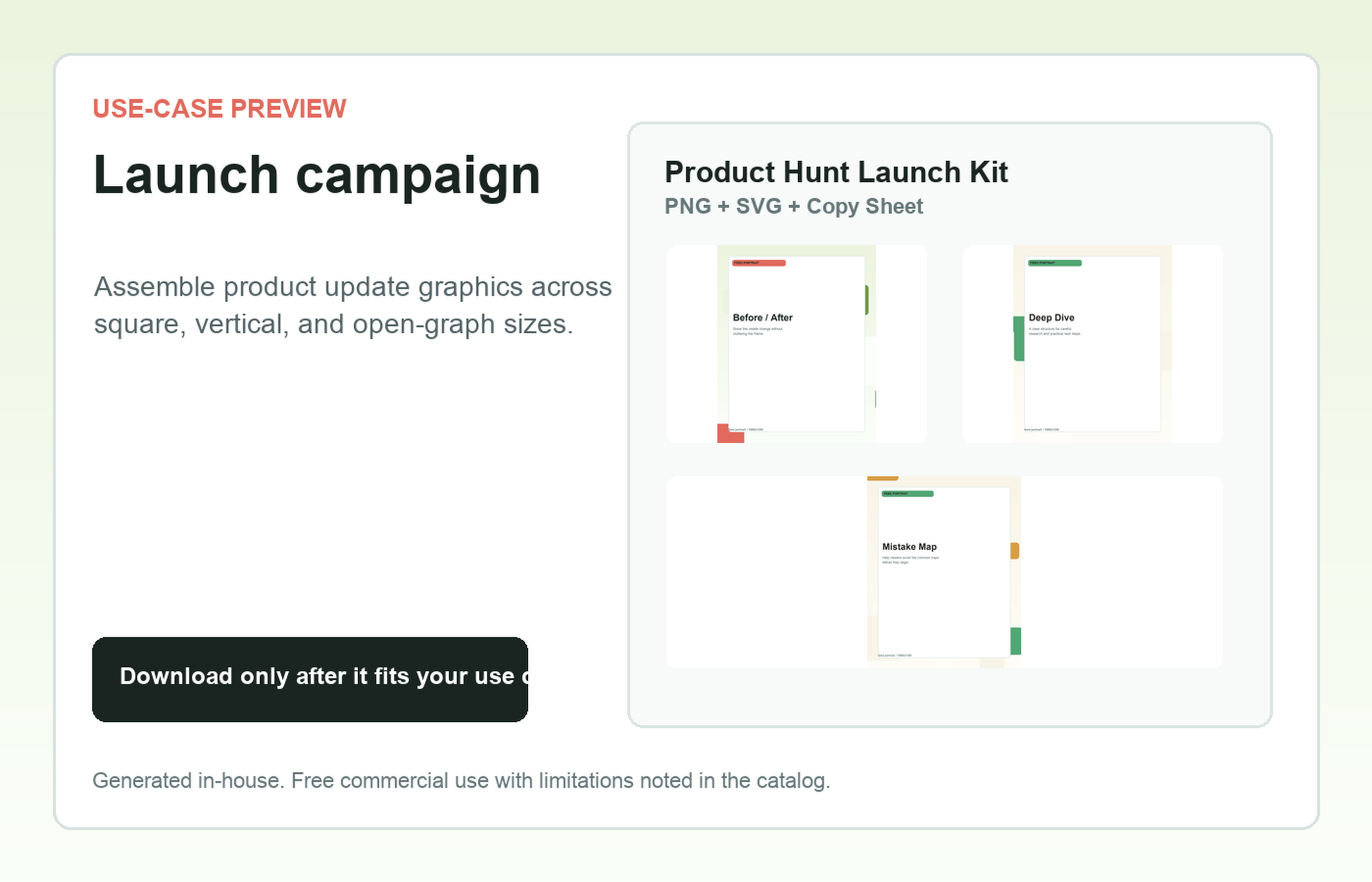 Product Hunt Launch Kit Launch campaign use-case preview