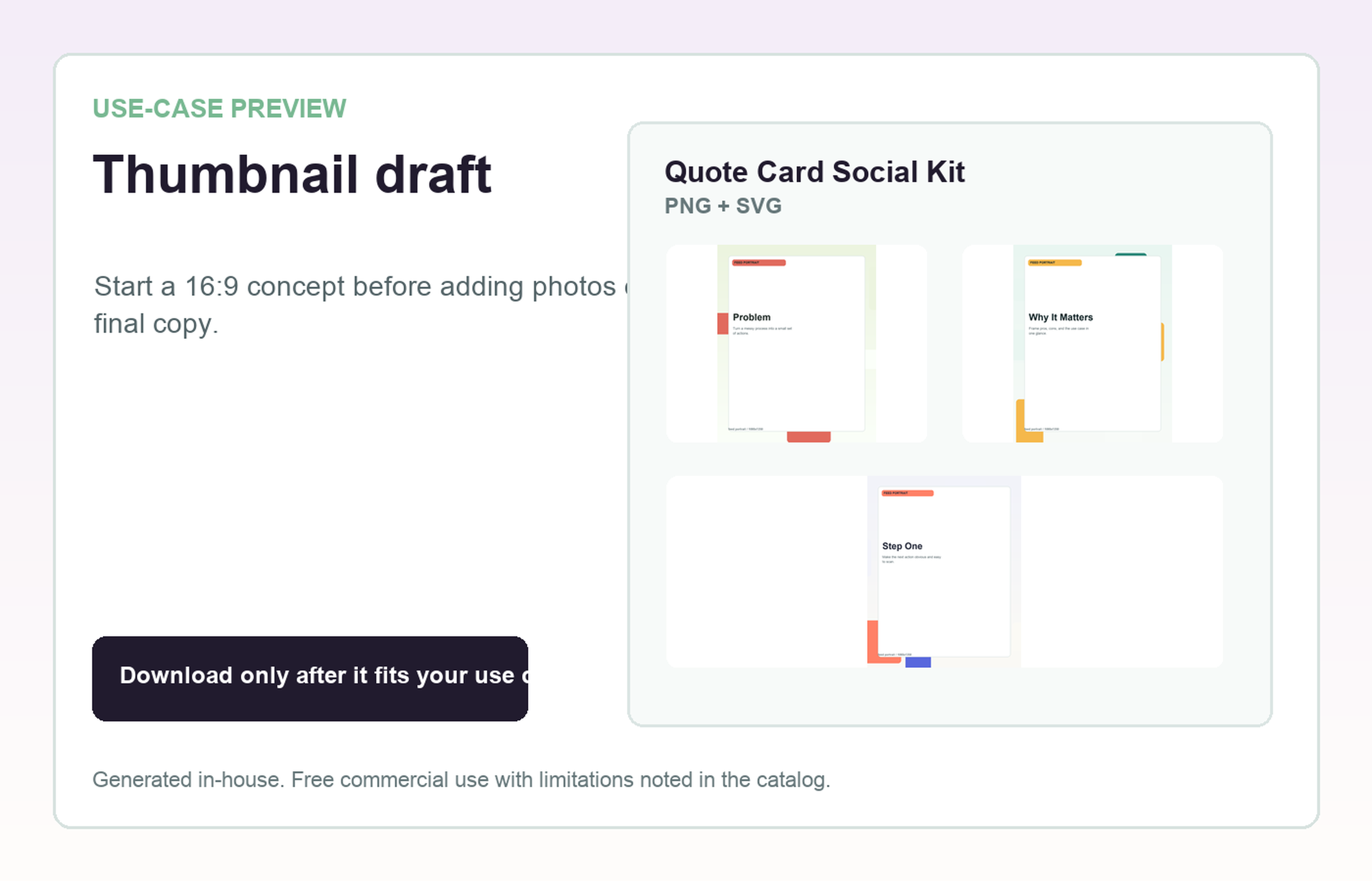 Quote Card Social Kit Thumbnail draft use-case preview