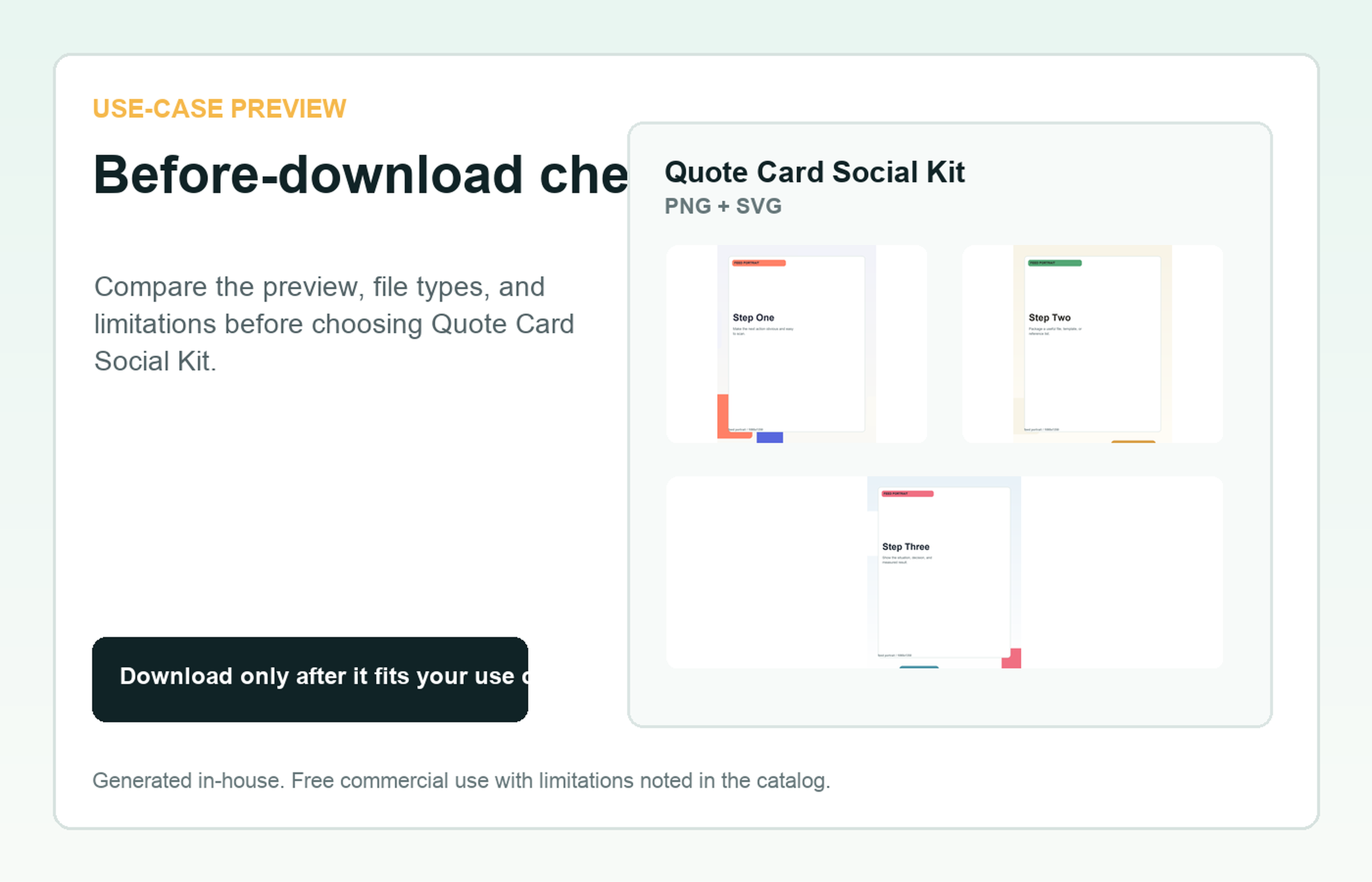 Quote Card Social Kit Before-download check use-case preview