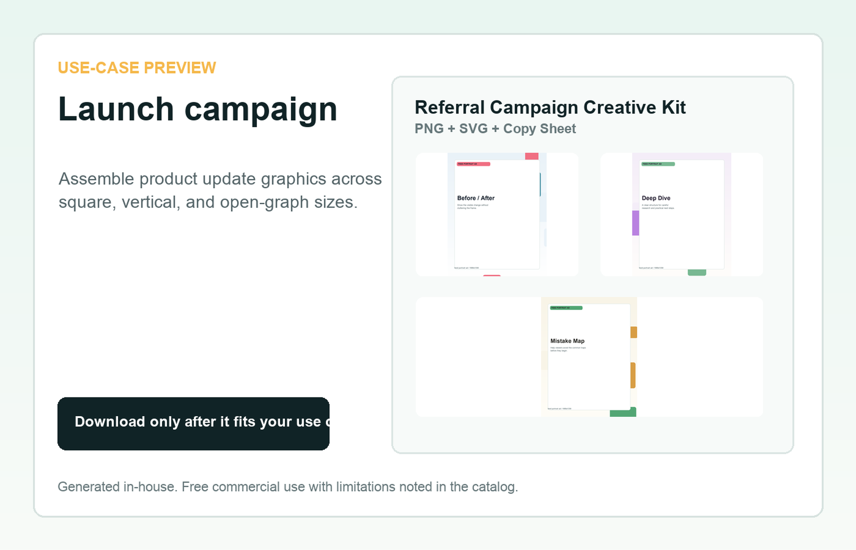 Referral Campaign Creative Kit Launch campaign use-case preview