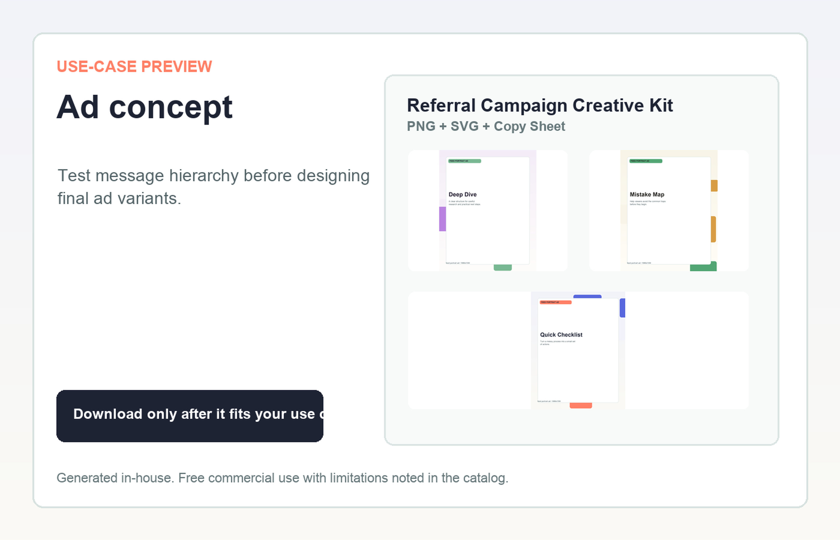Referral Campaign Creative Kit Ad concept use-case preview