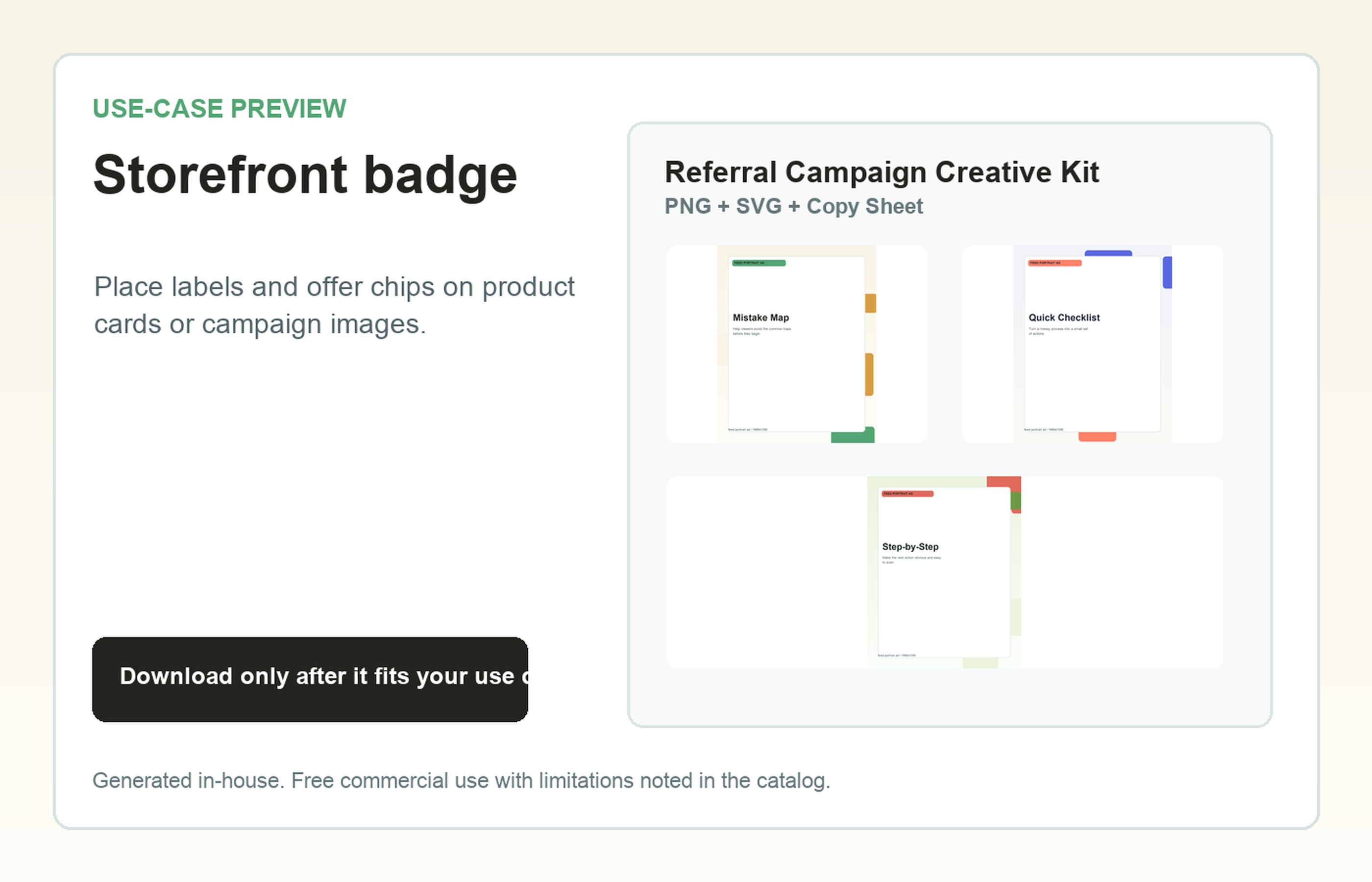 Referral Campaign Creative Kit Storefront badge use-case preview