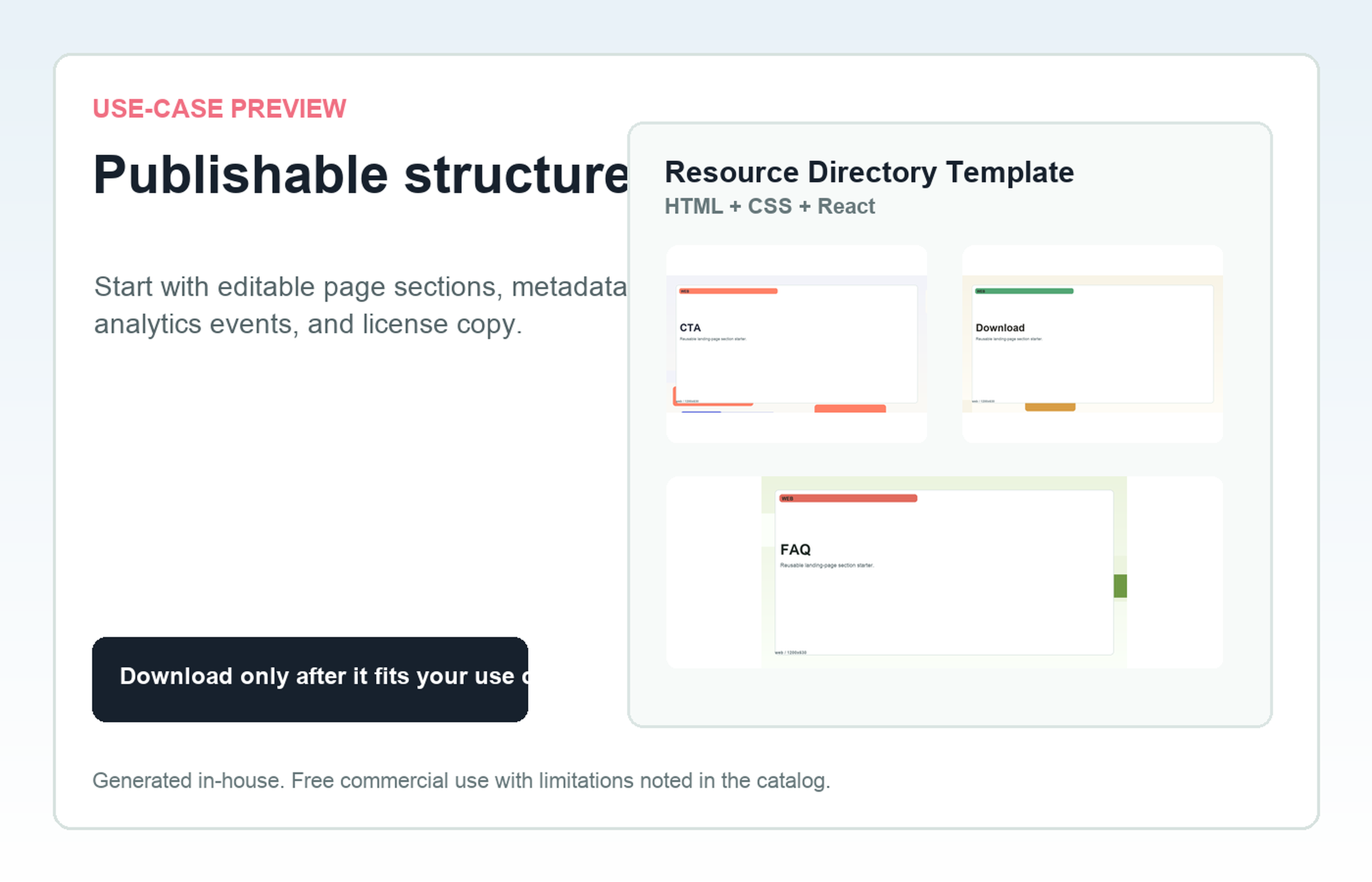 Resource Directory Template Publishable structure use-case preview