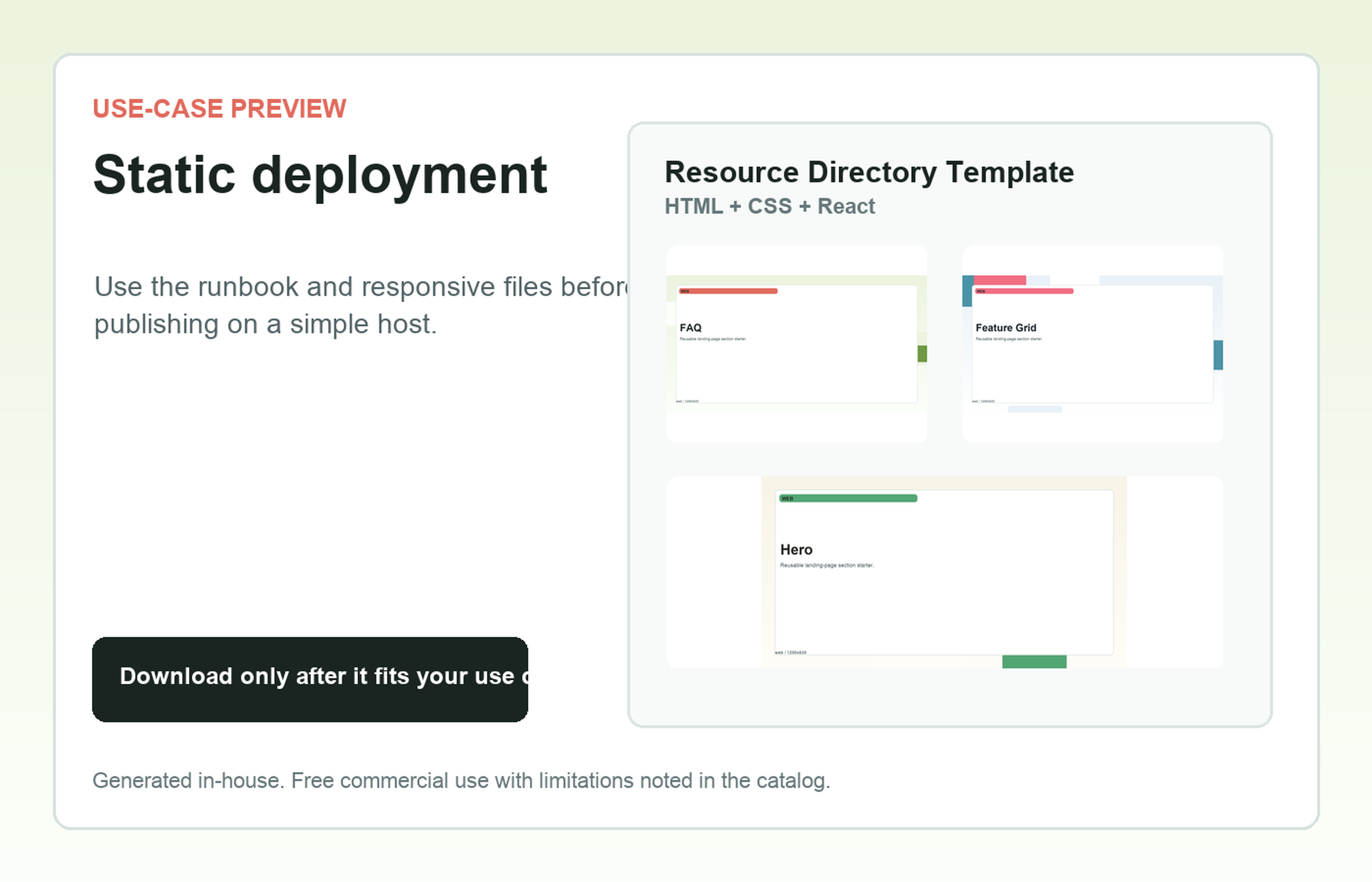 Resource Directory Template Static deployment use-case preview