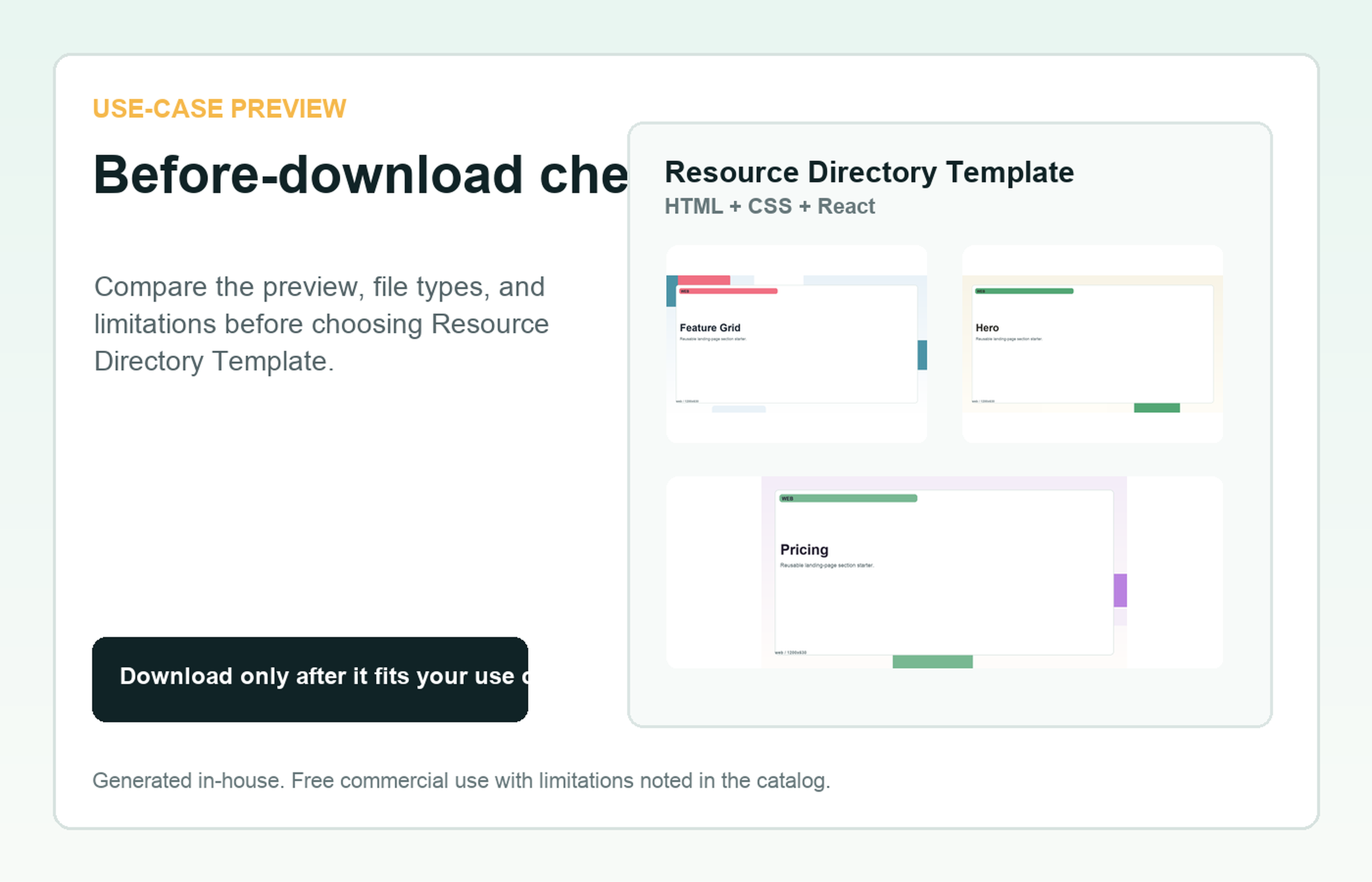 Resource Directory Template Before-download check use-case preview