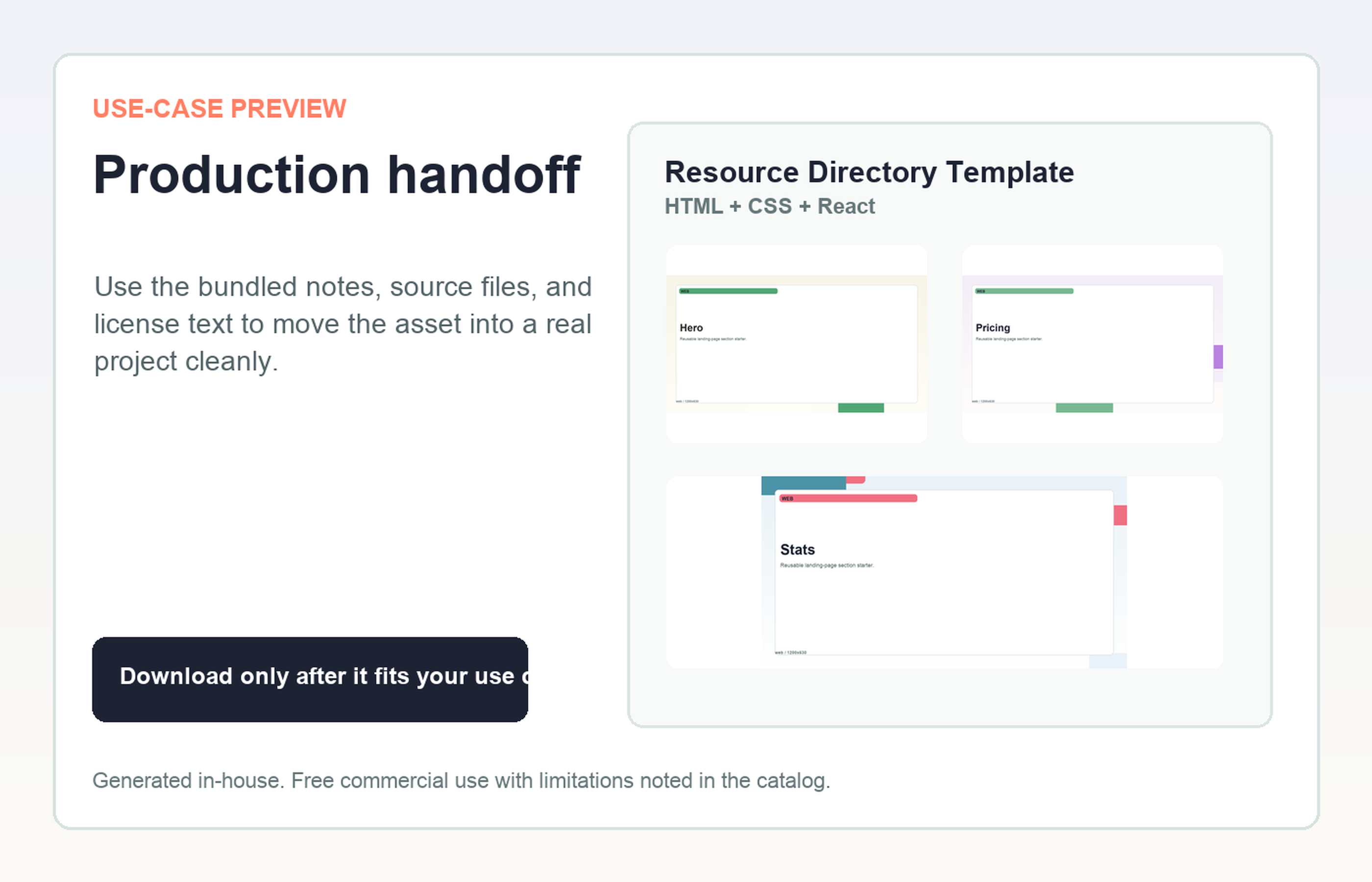 Resource Directory Template Production handoff use-case preview